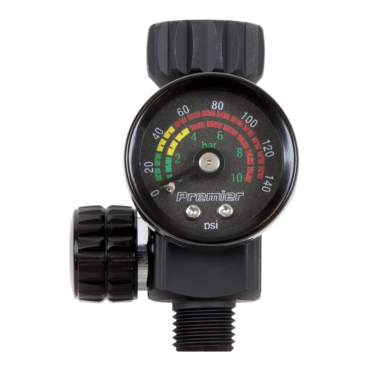 Sealey On-Gun Air Pressure Regulator/Gauge with Glass Lens Premier