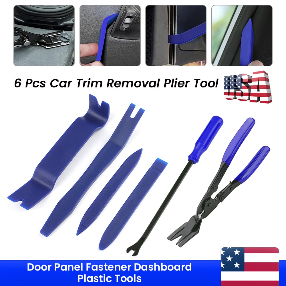 6PCS Automotive Trim Removal Handle Tool Retainer Door Panel Fastener Pliers US