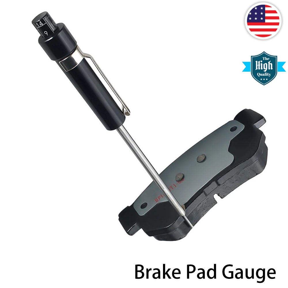 Brake Pad Thickness Gauge Measure Tool w/ Scale car Detection Pen Base Plate 6mm