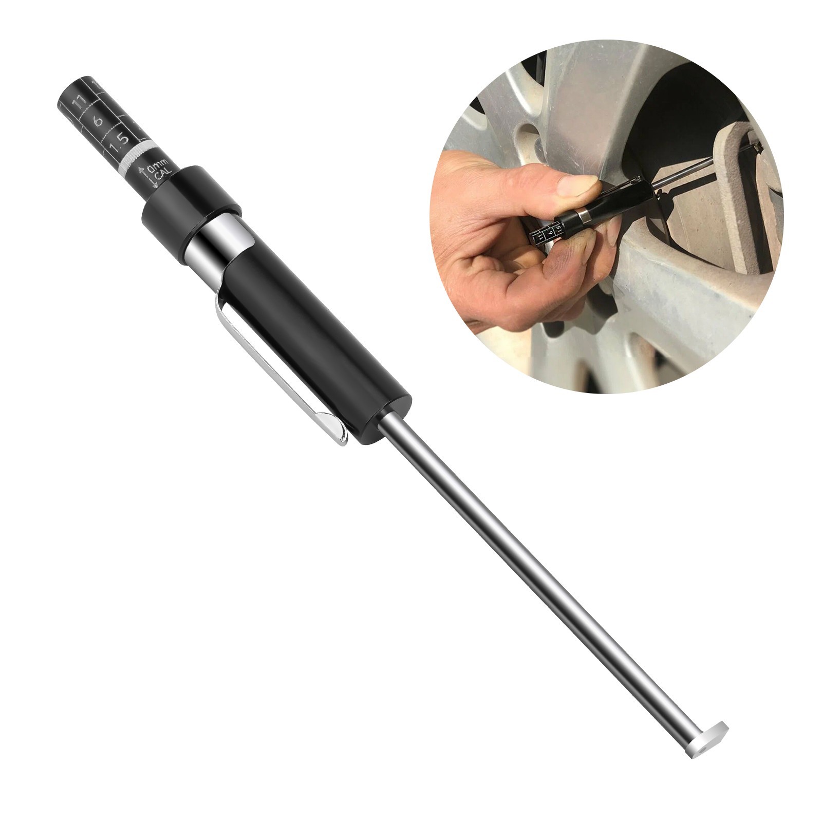 1/2/3pc Car Brake Pad Thickness Measure Tool Brake Shoe Gauge Tester with Scale