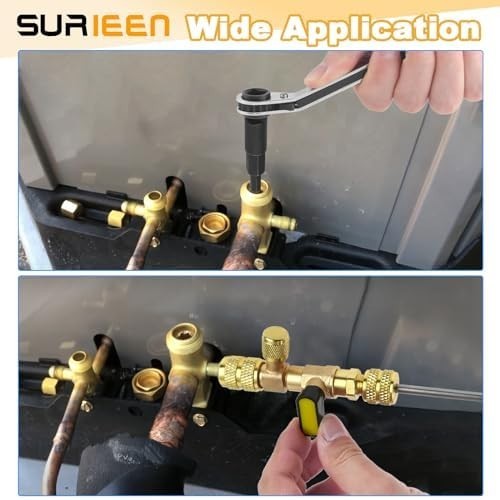 HVAC Valve Core Remover Installer Tool Set | 10pcs with Hex Bit Adapters & Dual