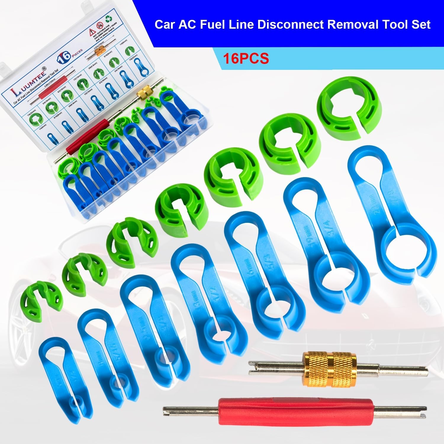 6-Piece A/C Repair Kit for Cars – R134A Valve Core Remover, O-Ring Seals & Tools