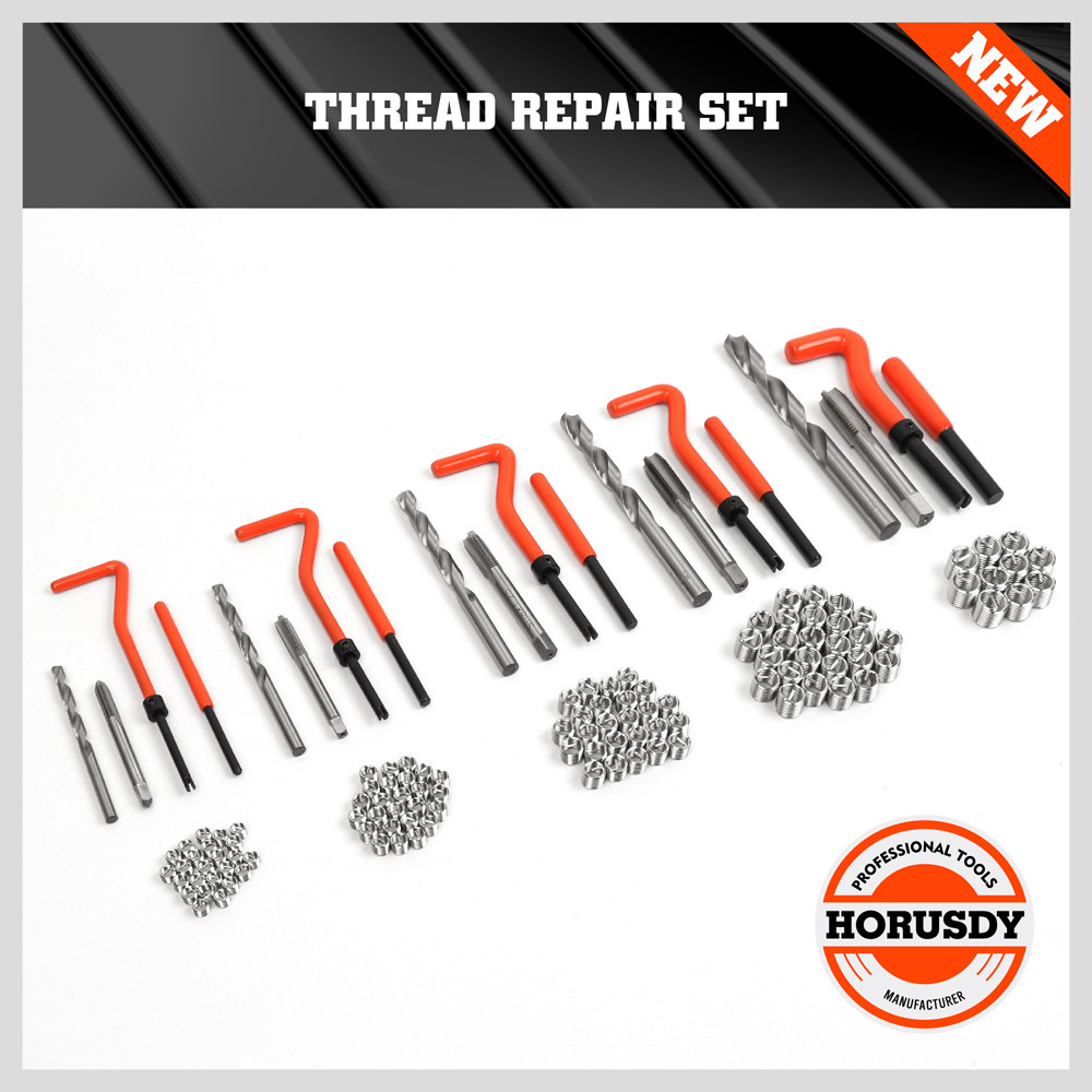 131PCS Helicoil Type Thread Repair Kit rethread Stripped Metric M5 6 8 M10 M12