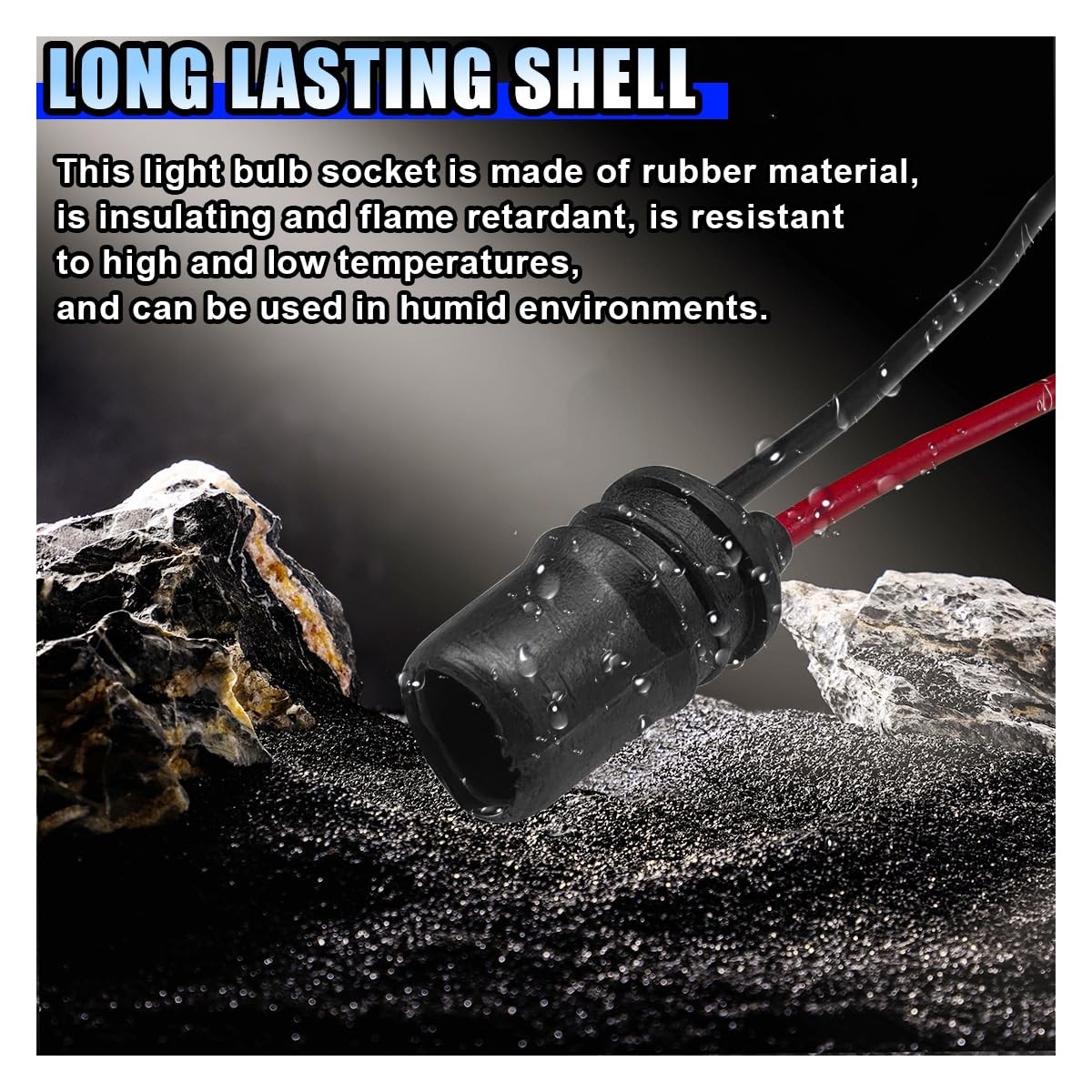 T10 194 Instrument Bulb Socket for Car, Round Mouth Pre-Wired Harness 10PCS