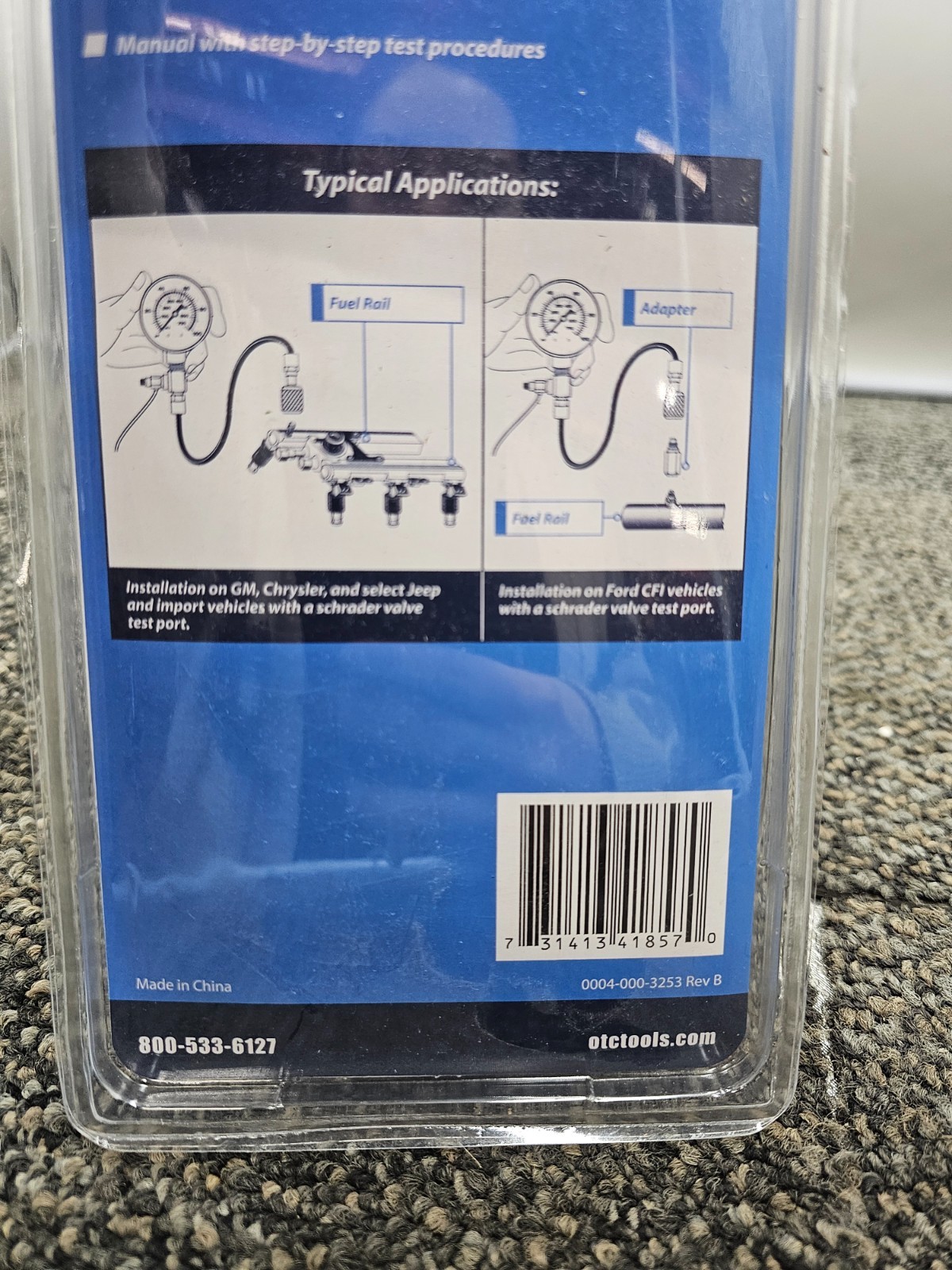 OTC 5630 Fuel Pressure Test Assembly 0-100PSI 0-700 kPa