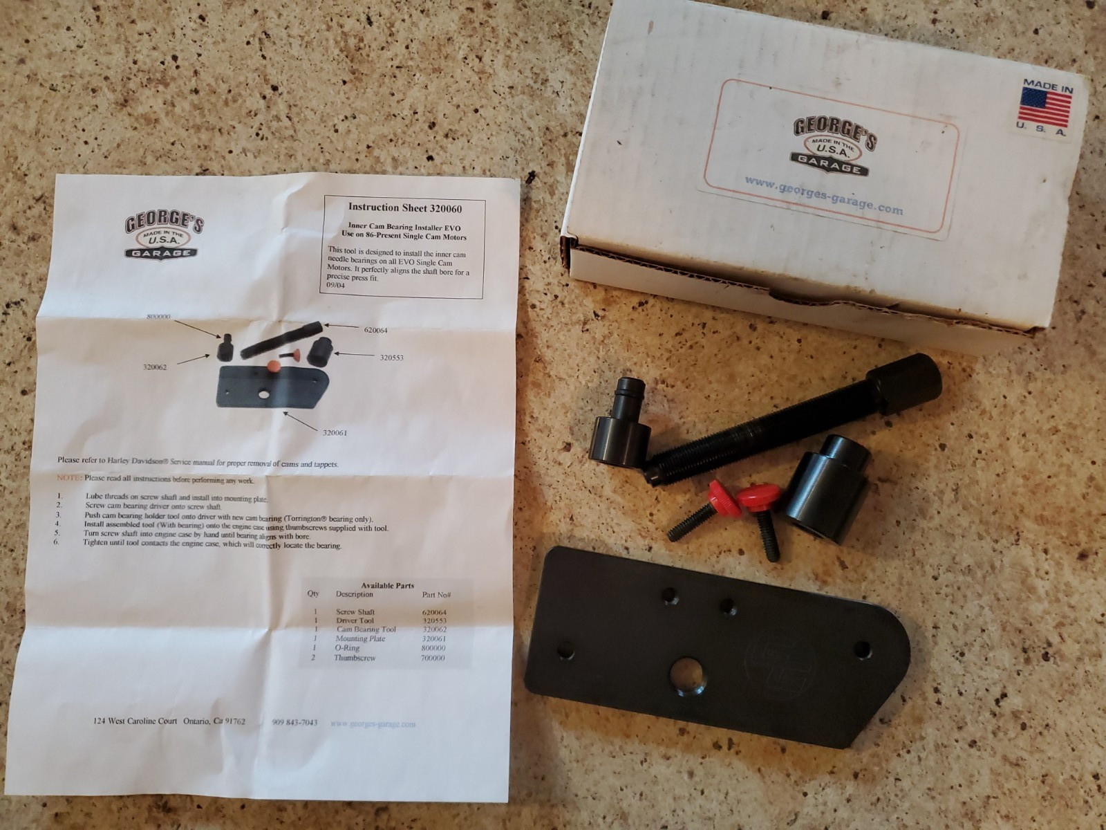 George’s Garage USA inner cam bearing installer 86-present single cam Evolution
