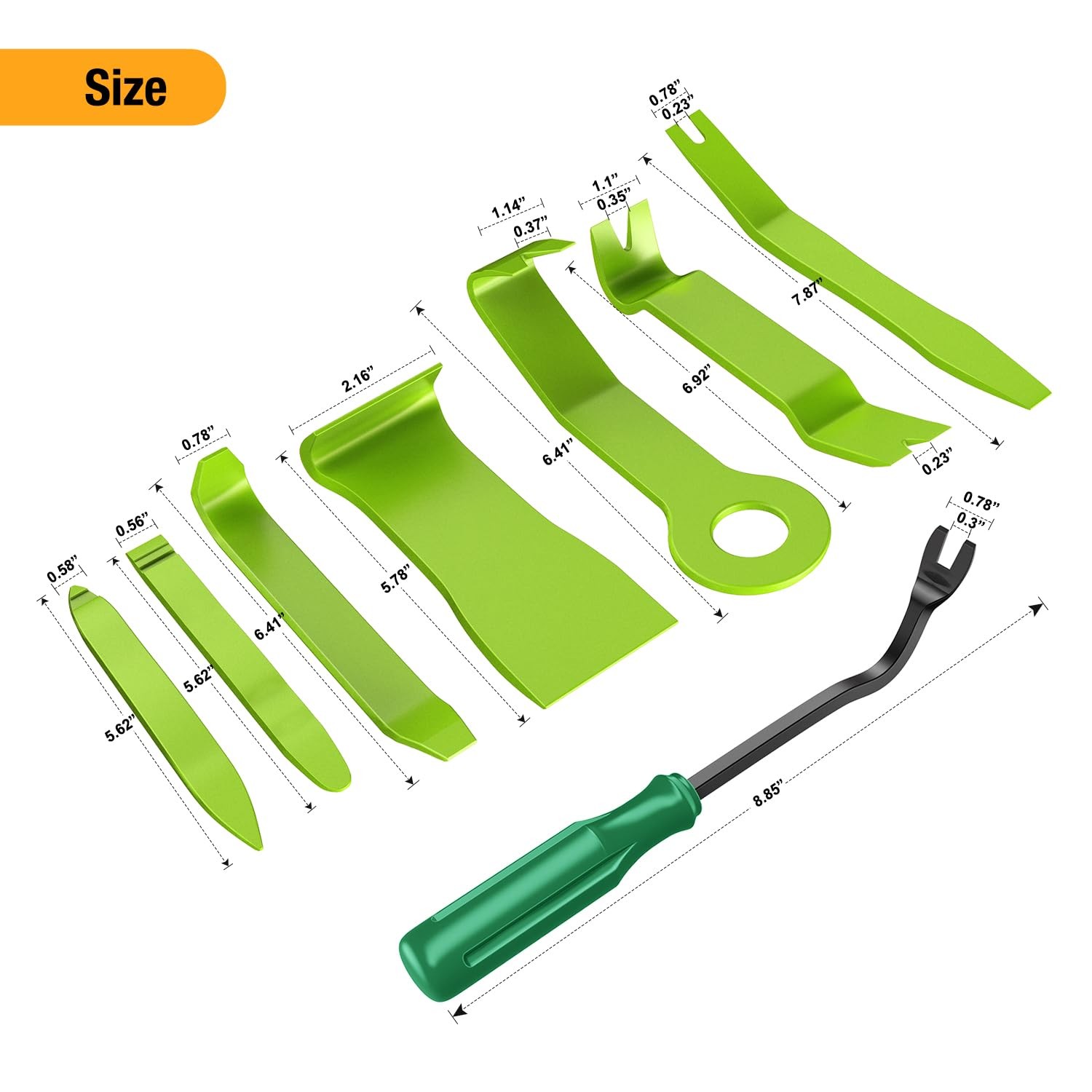 Car Trim Removal Tool Kit 8 Pc Panel Fastener Pry Install No Scratch Nylon