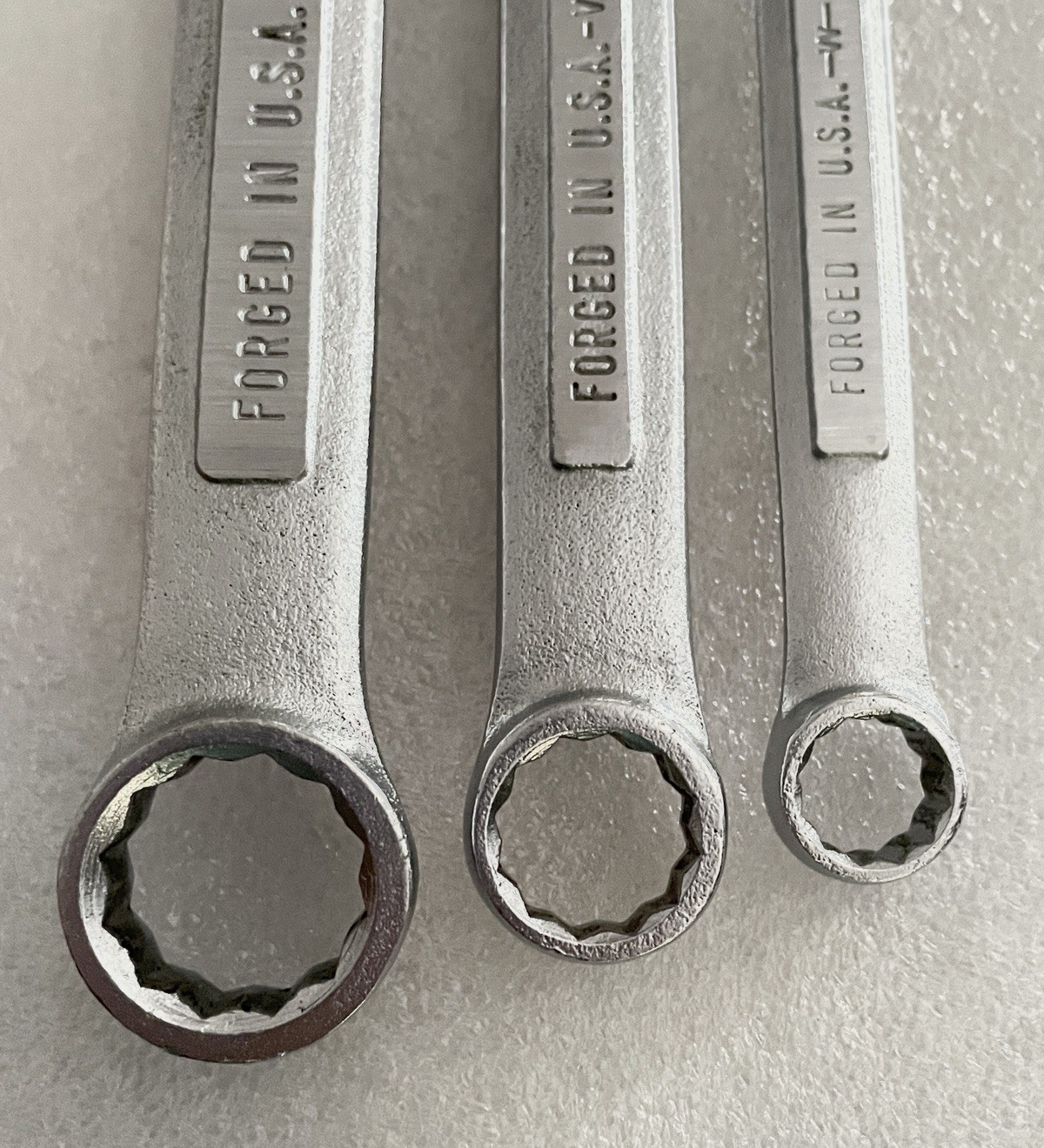 VTG. CRAFTSMAN SET OF 3 STUBBY DOUBLE BOX END WRENCHES~ 12 POINT 3/8”- 3/4” ~USA