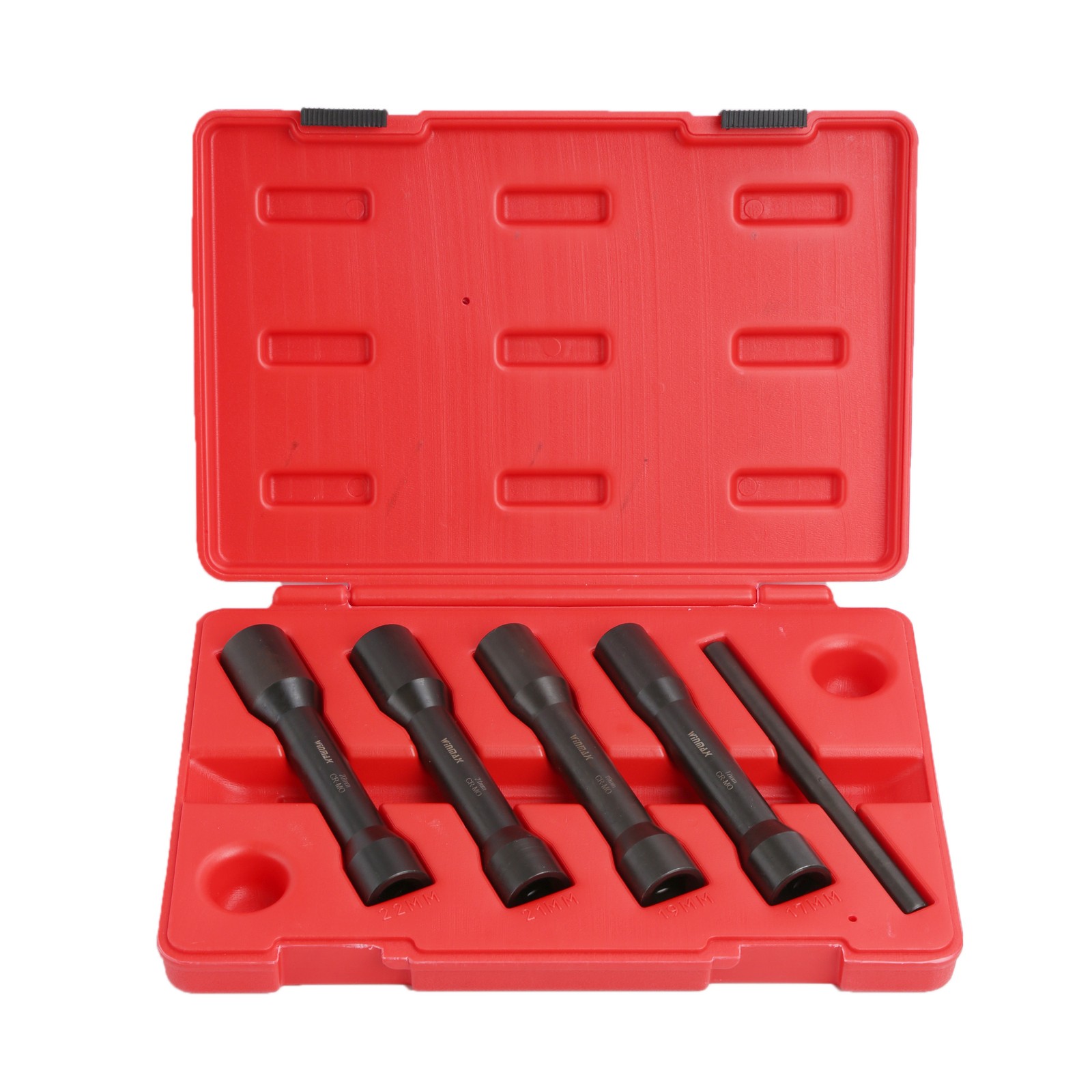 5PCS 1/2″ Dr Long Reach Twist Socket Set, Damaged/Rounded Lug Nut Remove 17-22mm