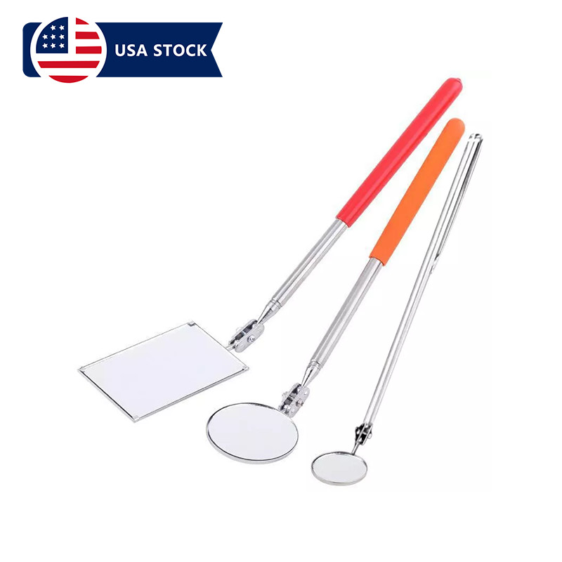 3PCS Telescoping Mirror Inspection Round Square Mirror Inspection Tool