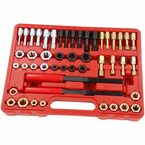 42pc Re-Thread Tool Kit Set Unc/Unf & Metric,Taps,Dies And Thread Files