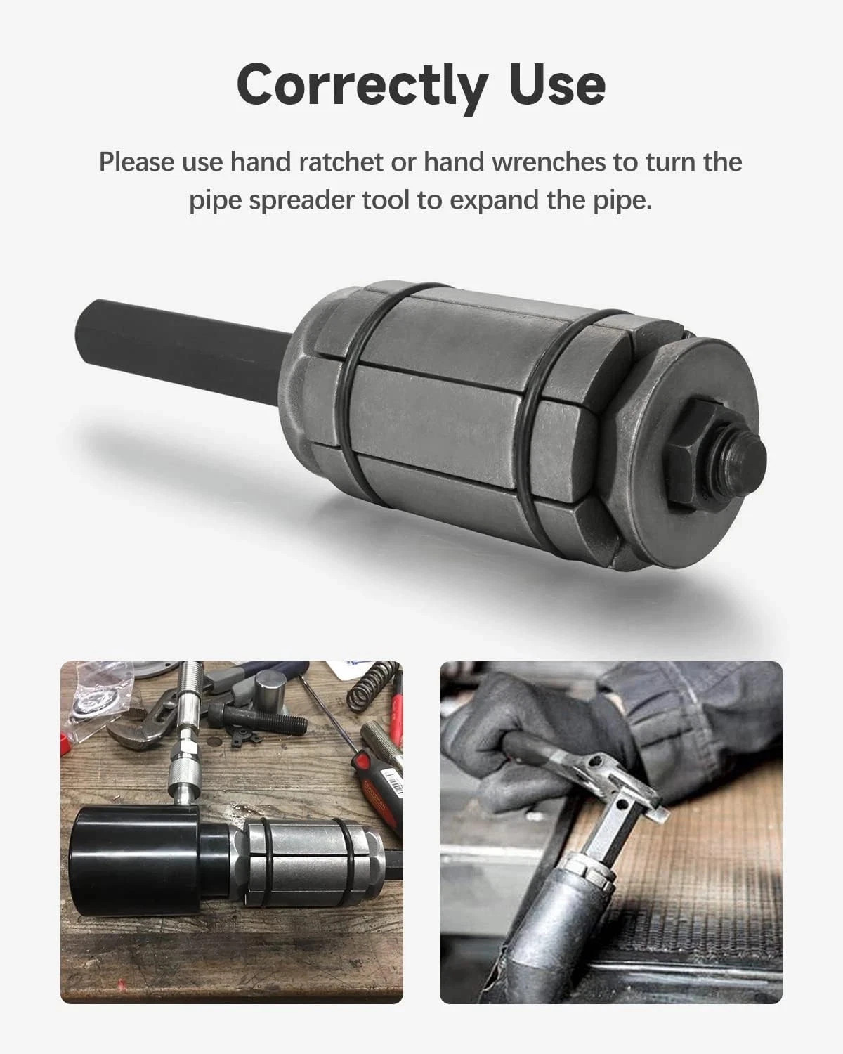 Tool Set for 1-1/18″ to 3-1/2″ Tail Pipe Tube Exhaust Muffler Expander Spreaders