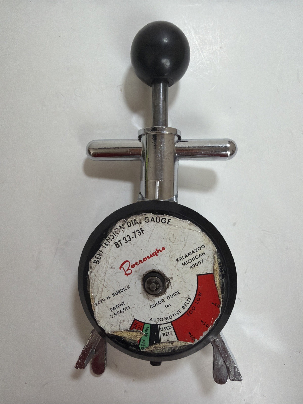Vintage Burroughs BT‑33‑73F Belt Tension Gauge