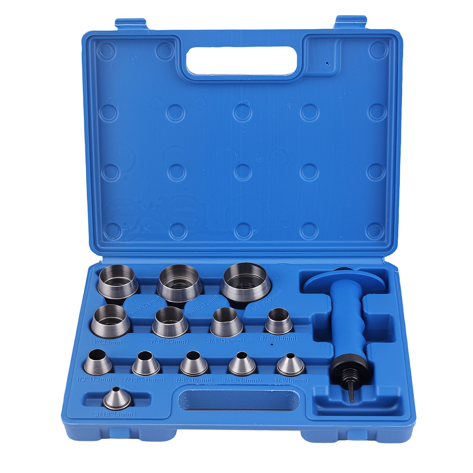 Hollow Punch Tool Set Leather Kit Gasket Hole Rubber Cutter Kit With Storage Box