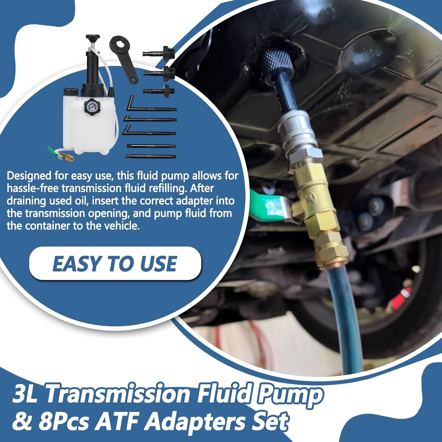 Manual Transmission Tool Fluid Oil Filling Filler System Fluid Transfer Set 3L