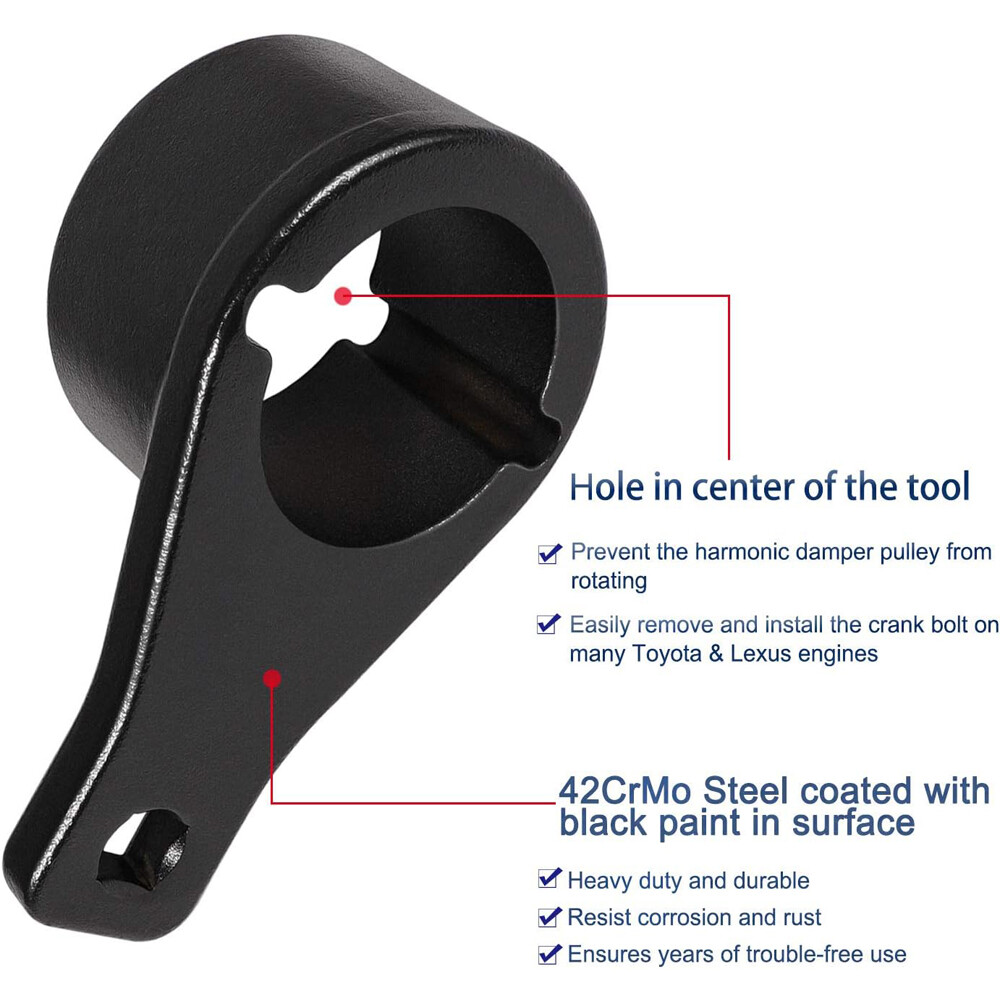 For Toyota Lexus Harmonic Damper Pulley Holding Tool Kit Crankshaft Crank Holder