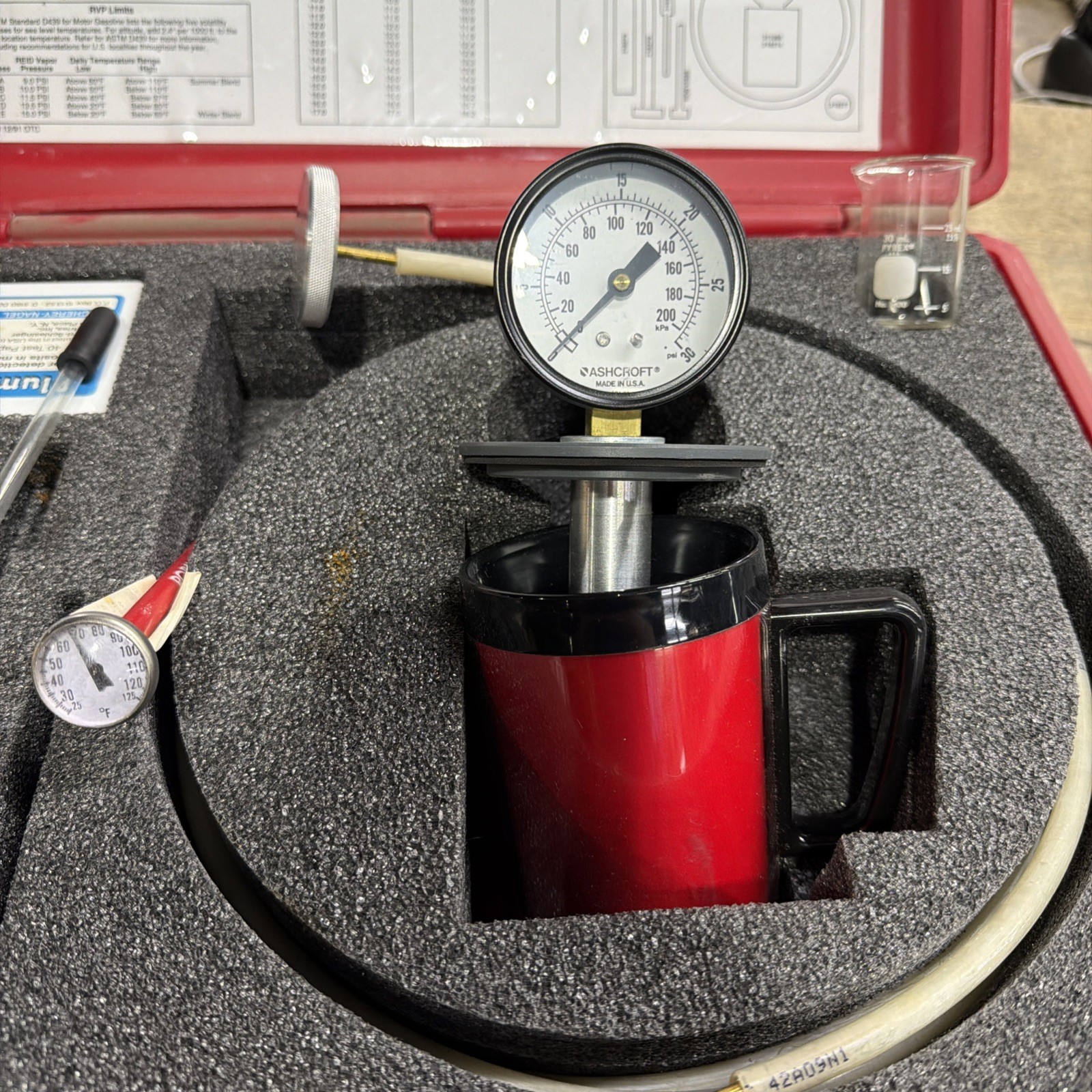OTC 7670 J-39383-A Gasoline Quality /Reed Vapor Pressure Test Kit
