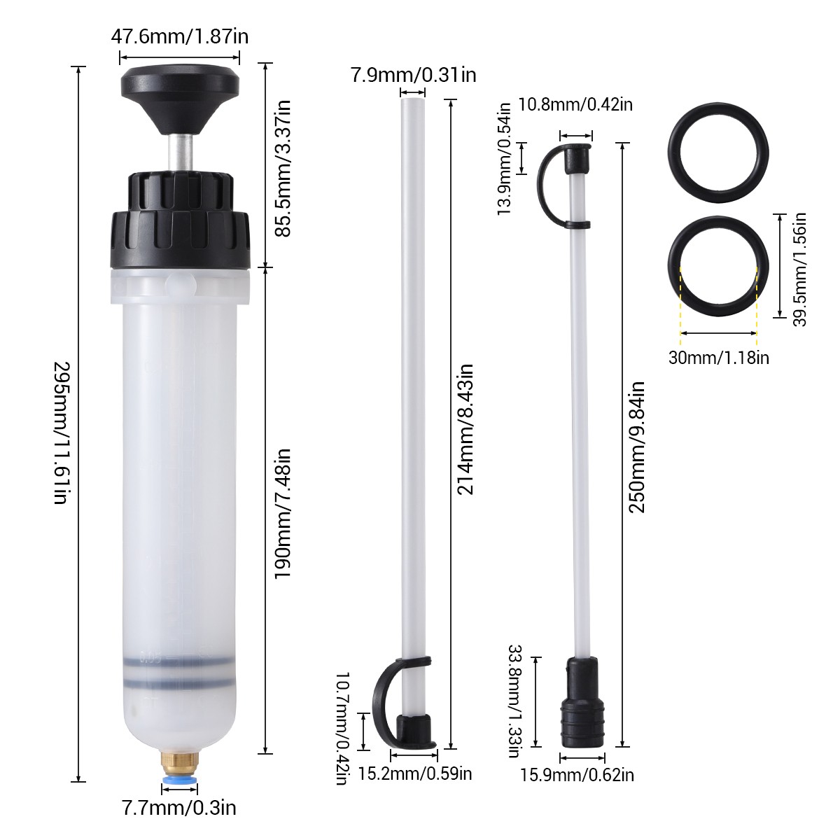 Oil Fluid Extractor 200/500cc Filling Oil Changer Syringe Transfer Liquid Pump