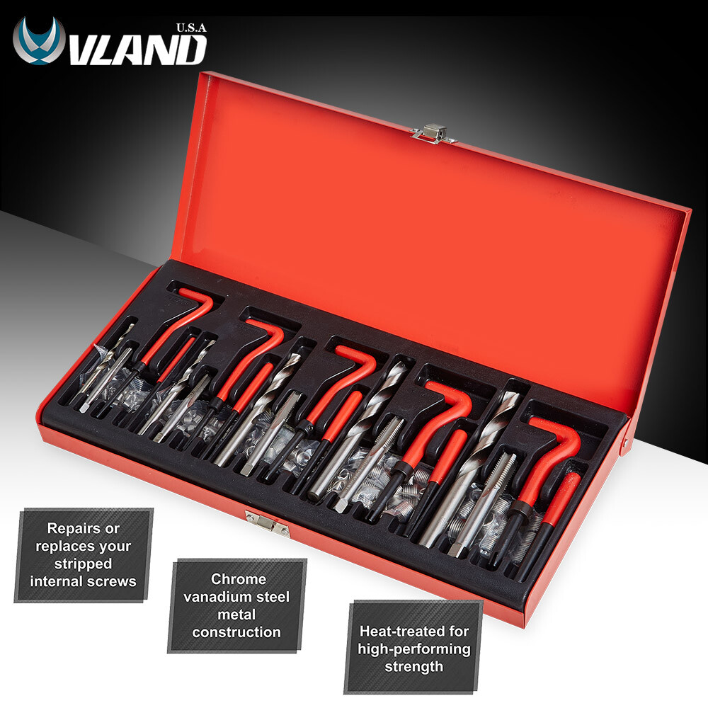 131 Pcs/Set Metric Thread Repair Insert Kit M5/6/8/10/12 Helicoil Car Coil Tools