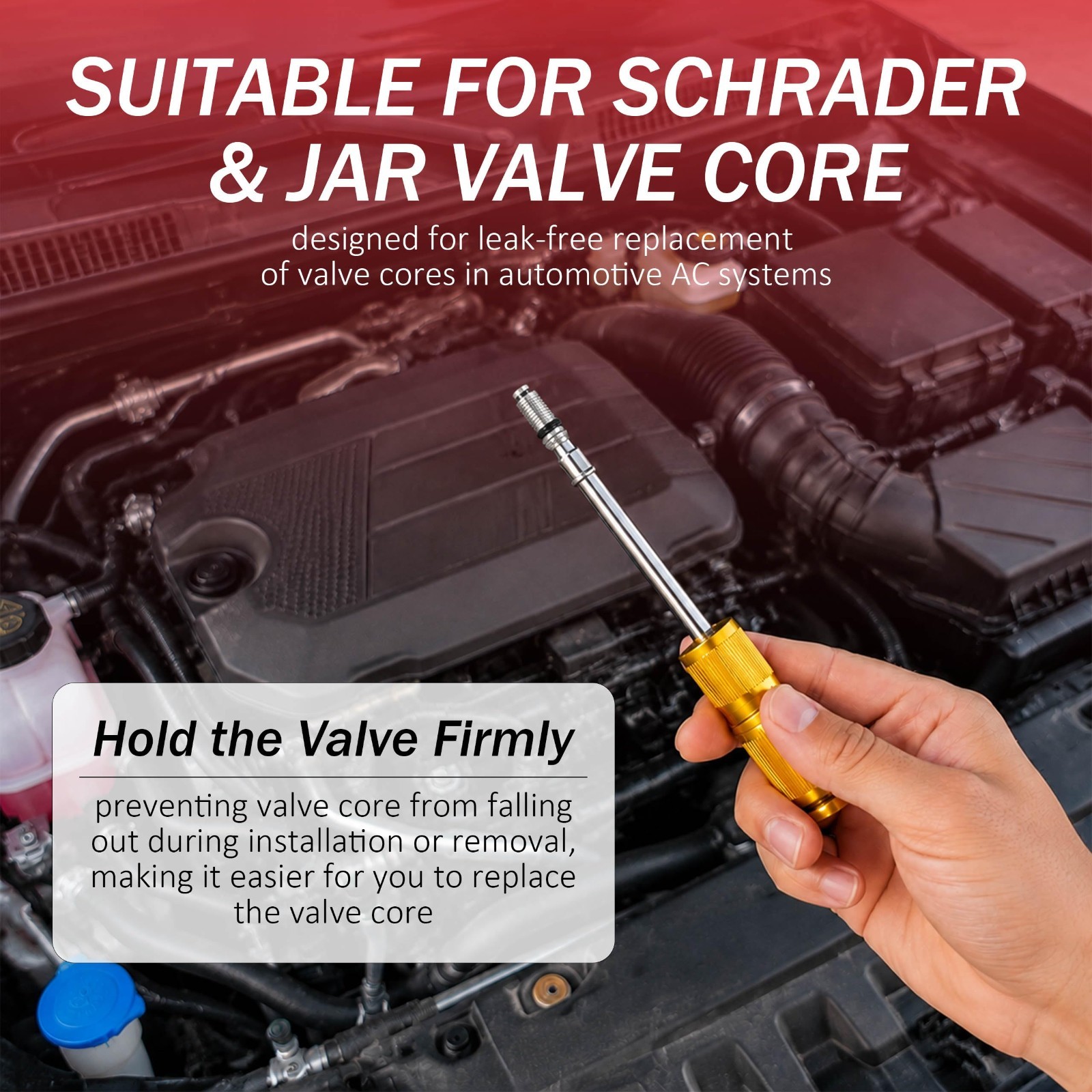 31PCS R134a A/C Valve Core Removal Tool Kit – High/Low Pressure, Leak-Proof, Ext