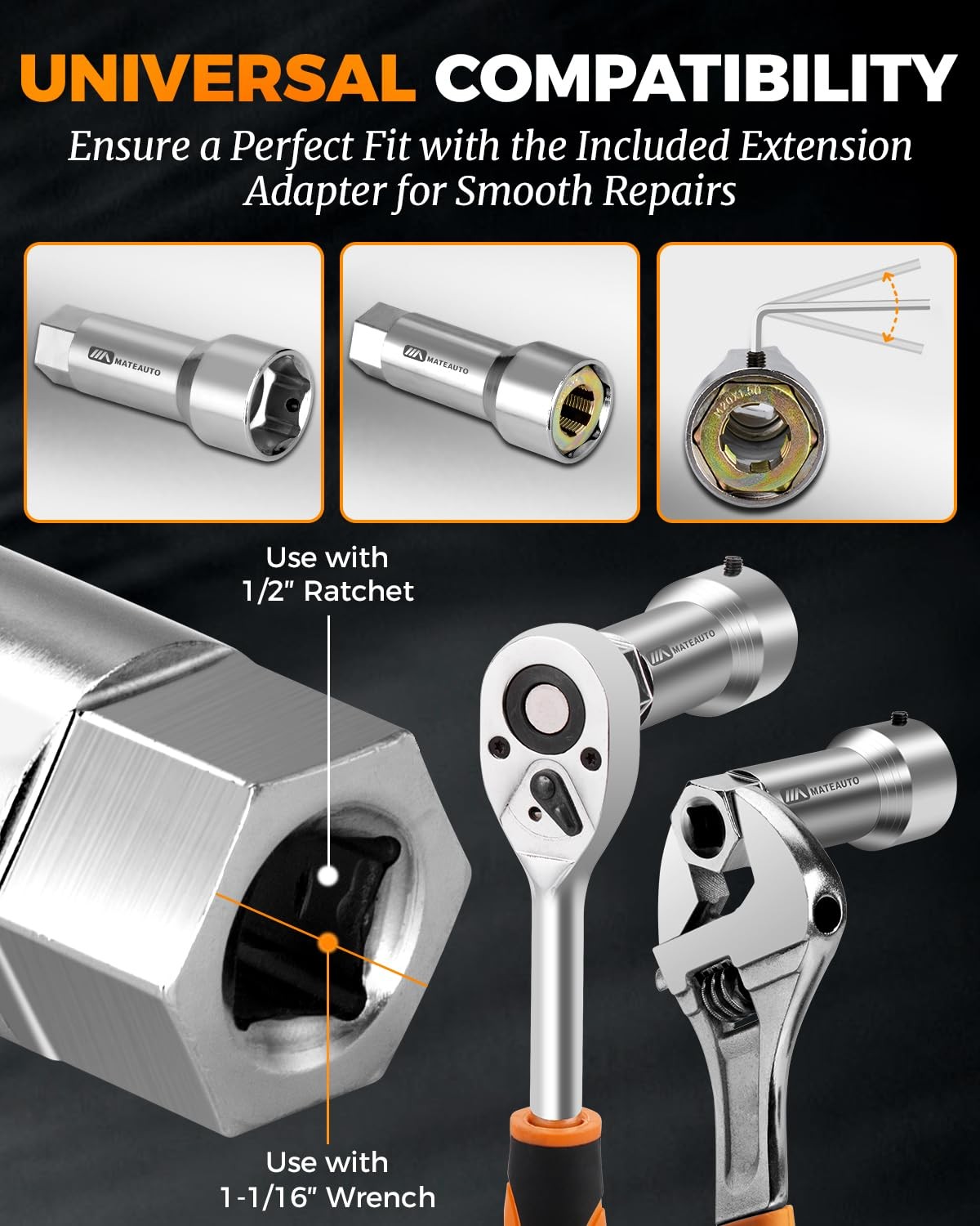 Axle Spindle Rethreading Kit 16 Piece Precision Repair Tool Set for Mechanics