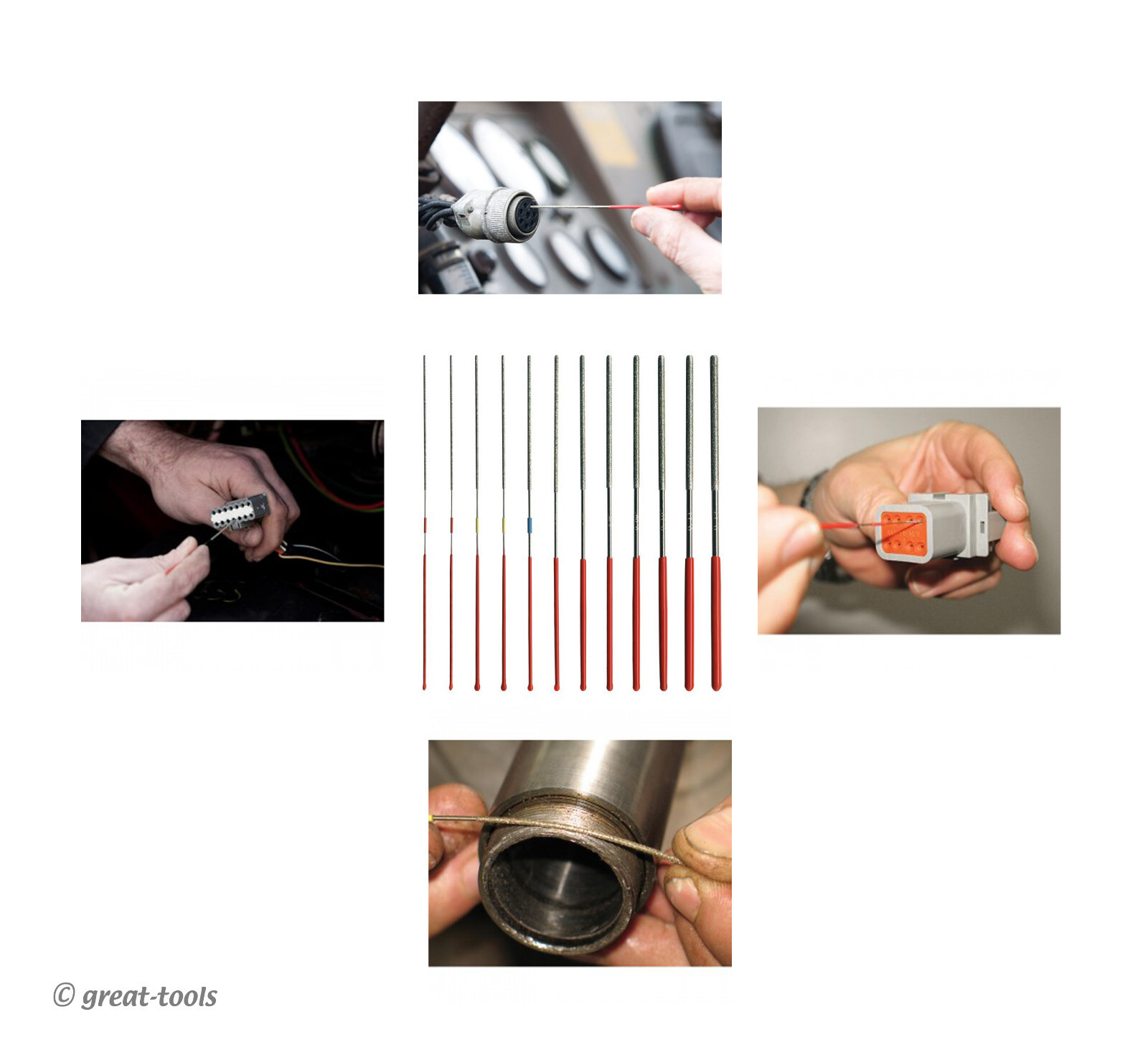 ROUND DIAMOND MICRO FILES – female harness connecter cleaner – terminal tools