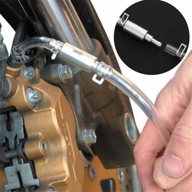 Clutch Brake Bleeder Hose One Way Valve Tube Bleeding Tool Kit Motorcycle Car