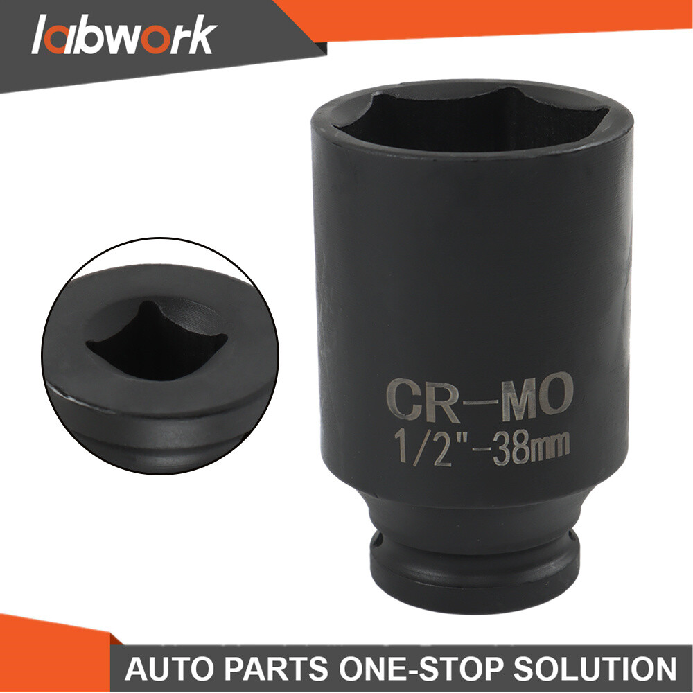 Labwork 9 Pcs Deep Impact Socket Set Drive Metric Axle Hub Nut Socket 29-38mm