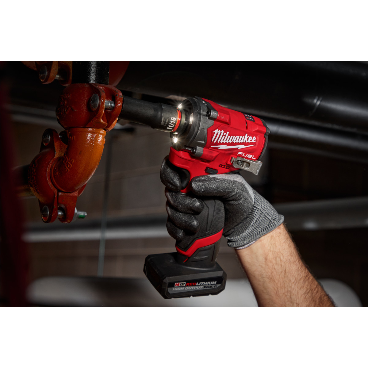Milwaukee Tool M12 FUEL Stubby 1/2 Inch Impact Wrench with Pin Detent