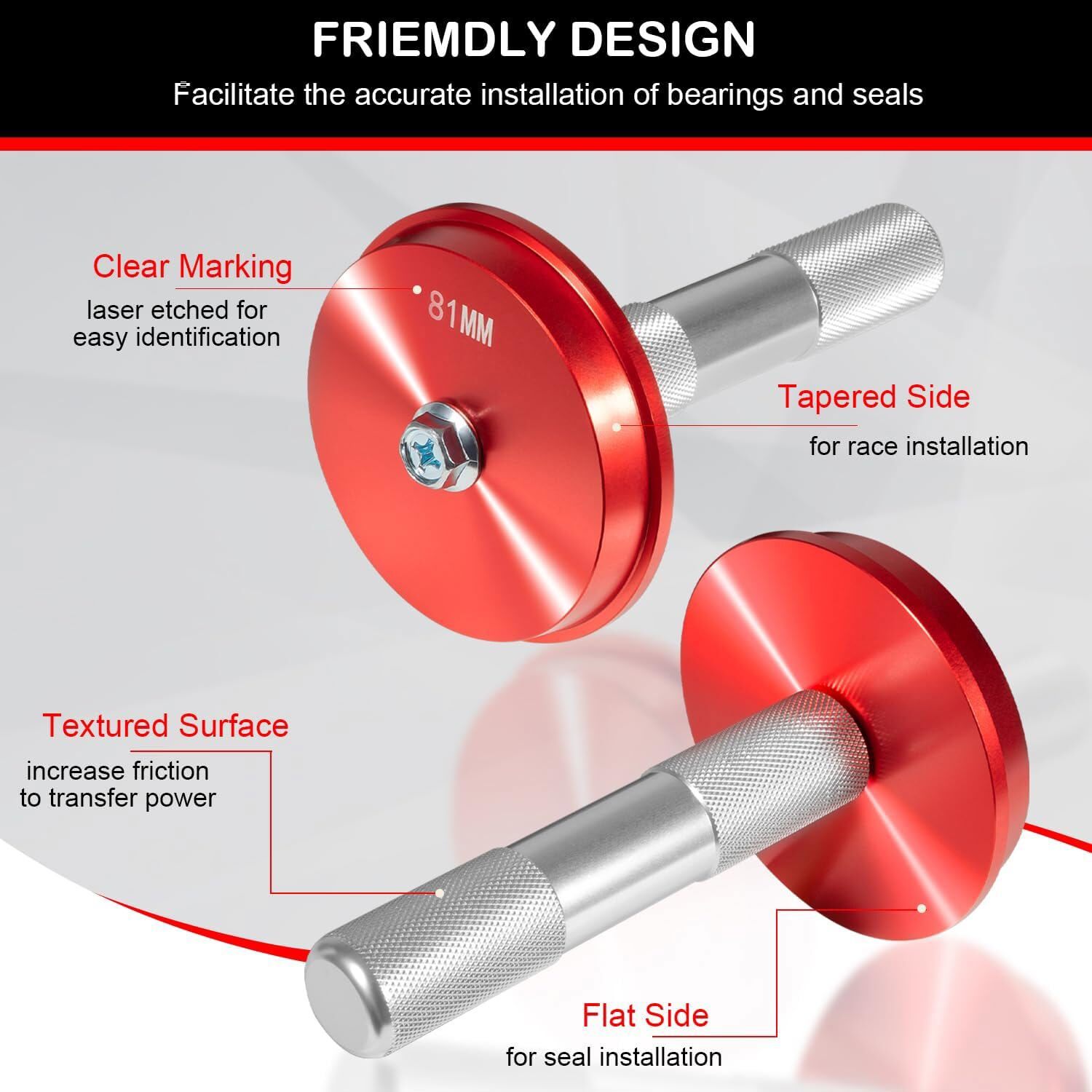 Bearing Press Kit, Bearing Race and Seal Driver Set, for Bearing Installation
