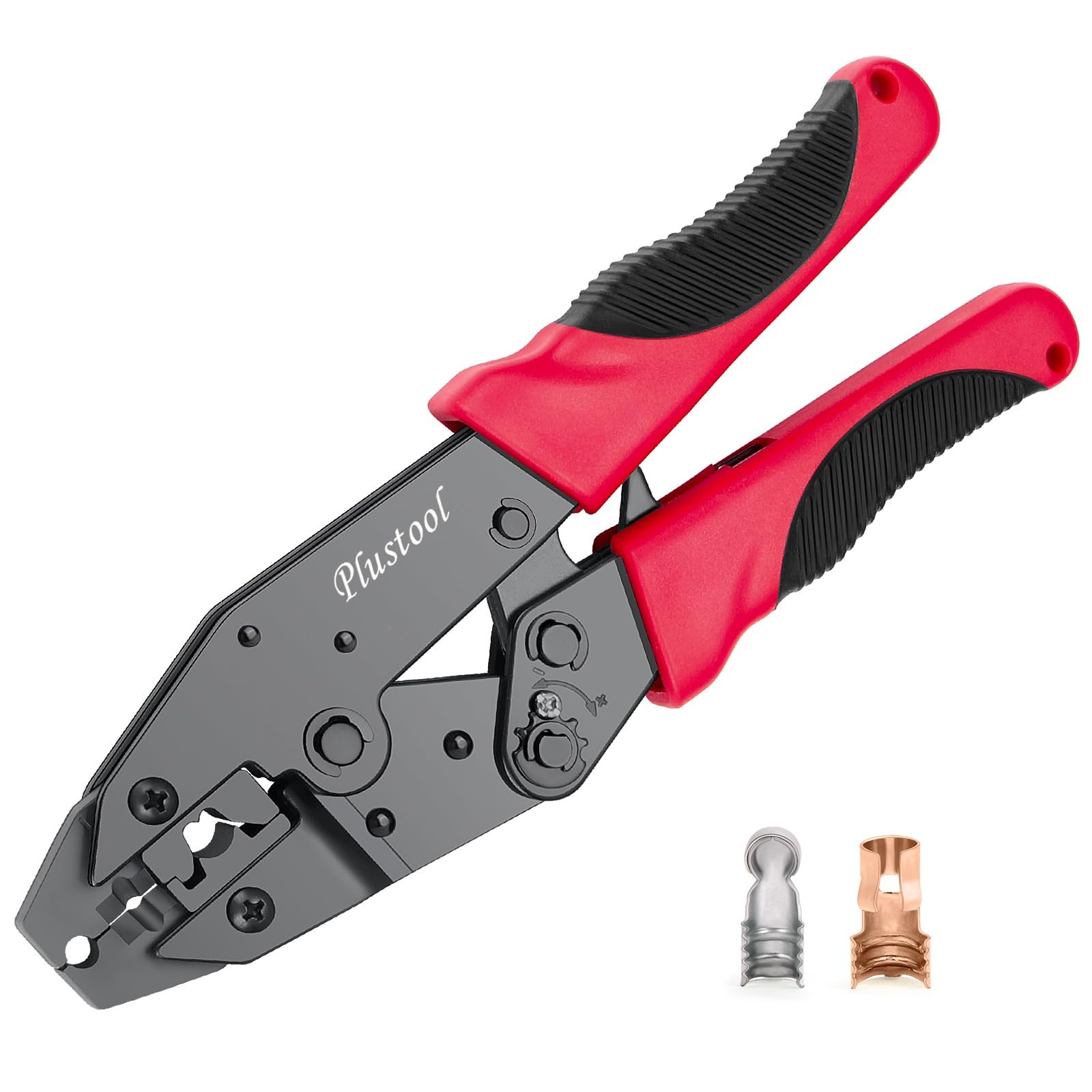 Plustool Crimping Tool for Spark Plug Ignition Wire, 8.5mm Ratchet Red&black