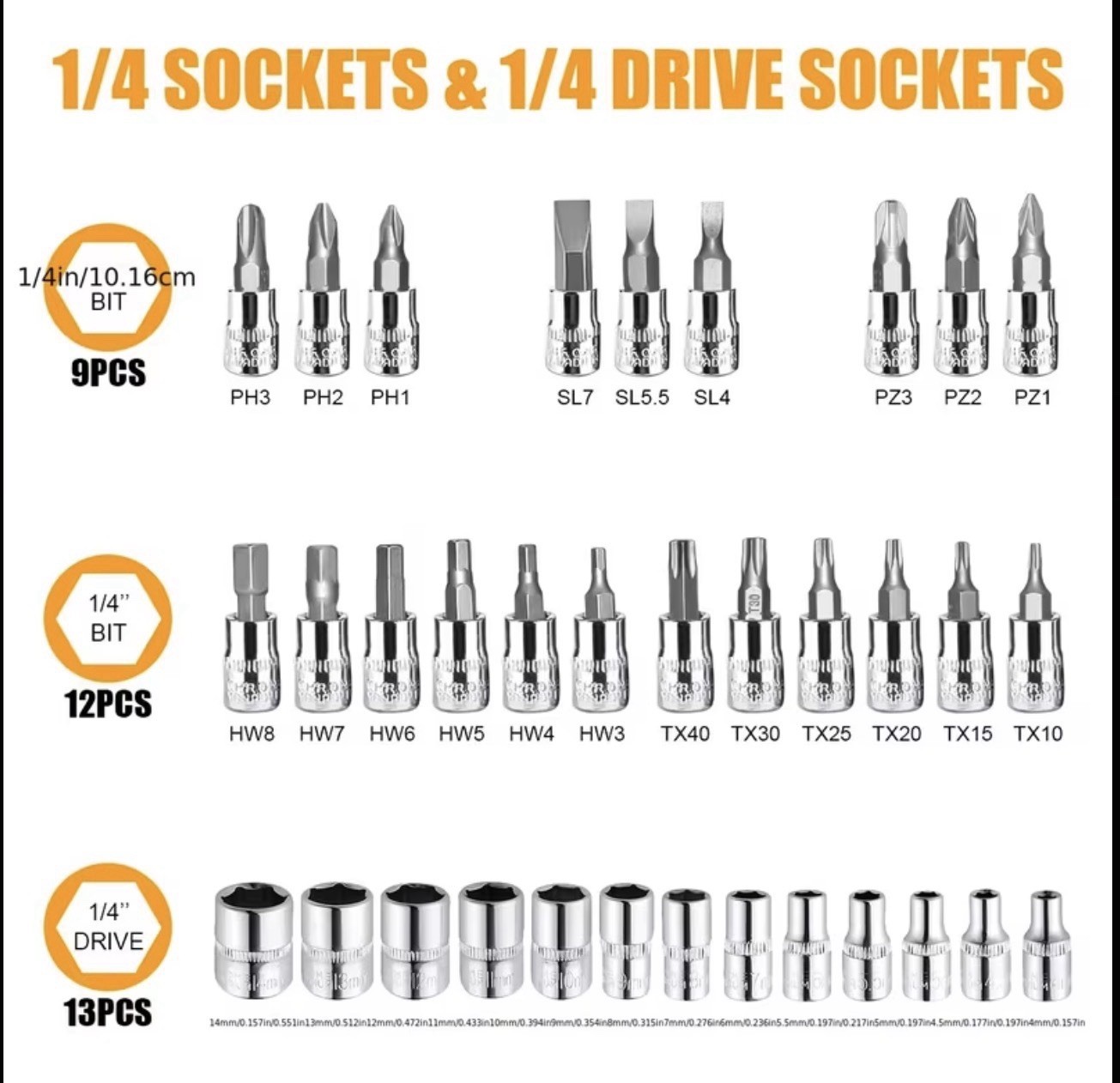 46 Piece Set Of car repair tool kit Wrenche
