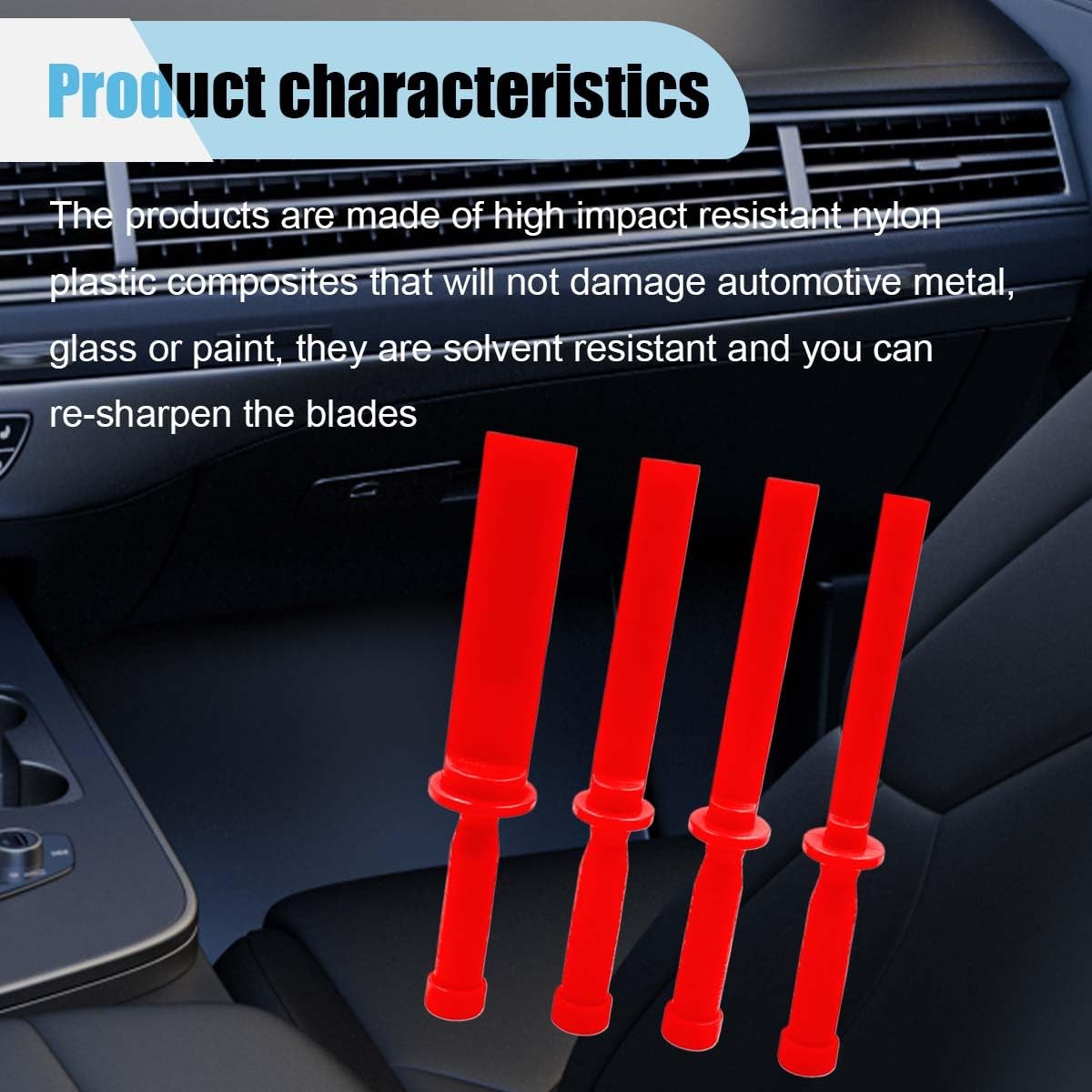 4PCS Plastic Chisel Scraper Set, NonMarring Plastic Scraper Tools, Safe Chise…