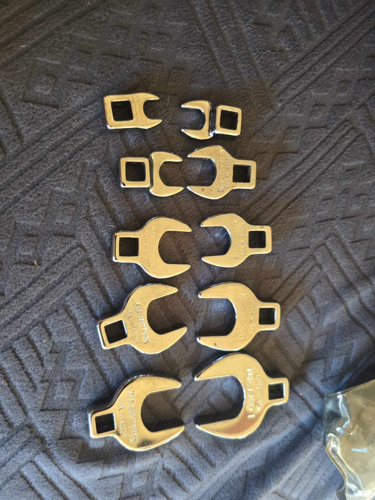 Craftsman USA 10-Piece SAE Rare V Crow-Foot Wrench Set No 4362 3/8” to 1”