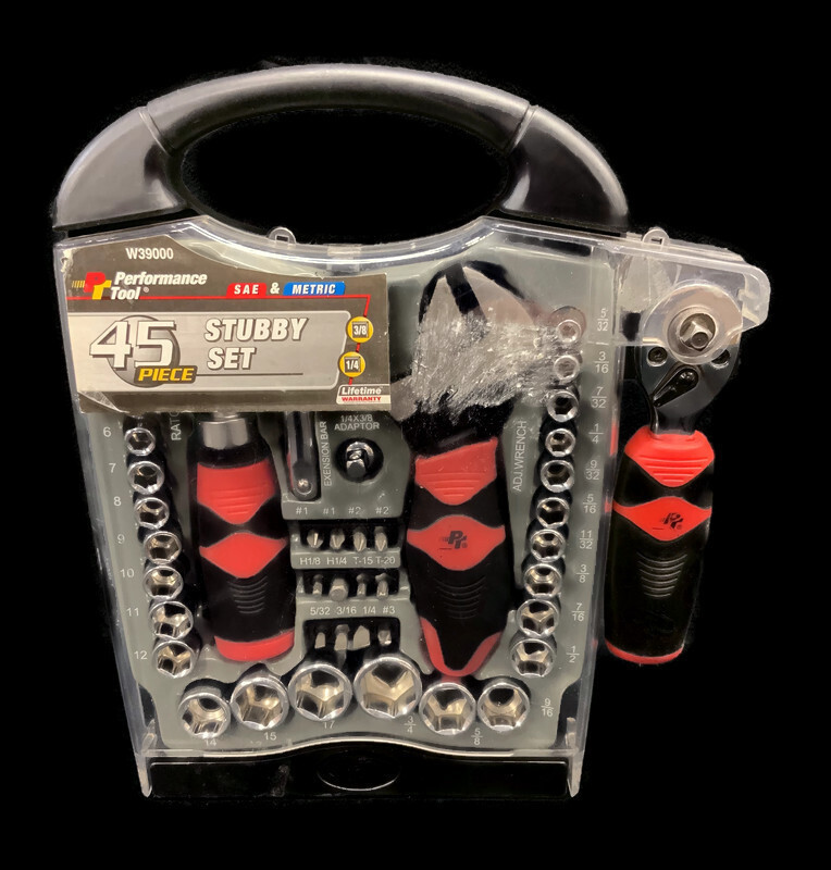 Performance Tool W39000 45 Piece Stubby Set – SAE & Metric