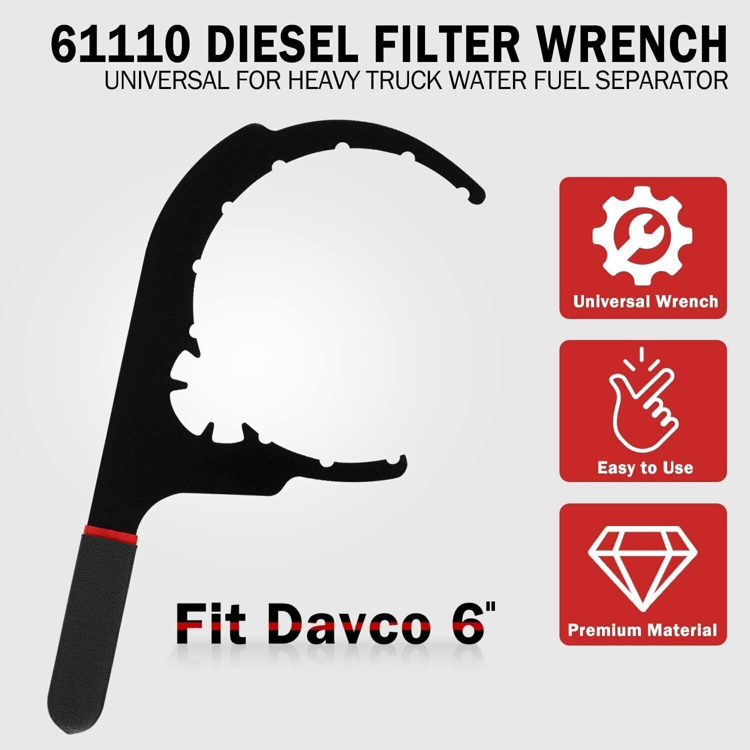 For 6″ Davco Filter Separator Tool 61110 Diesel Fuel Filter Wrench for Kenworth