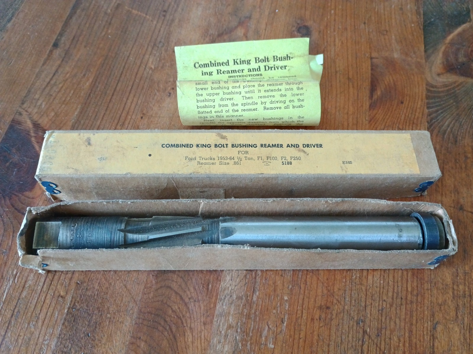 Combined King Bolt Bushing Reamer .861 Ford Trucks 1953-64 1/2 3/4 Ton E100 E200