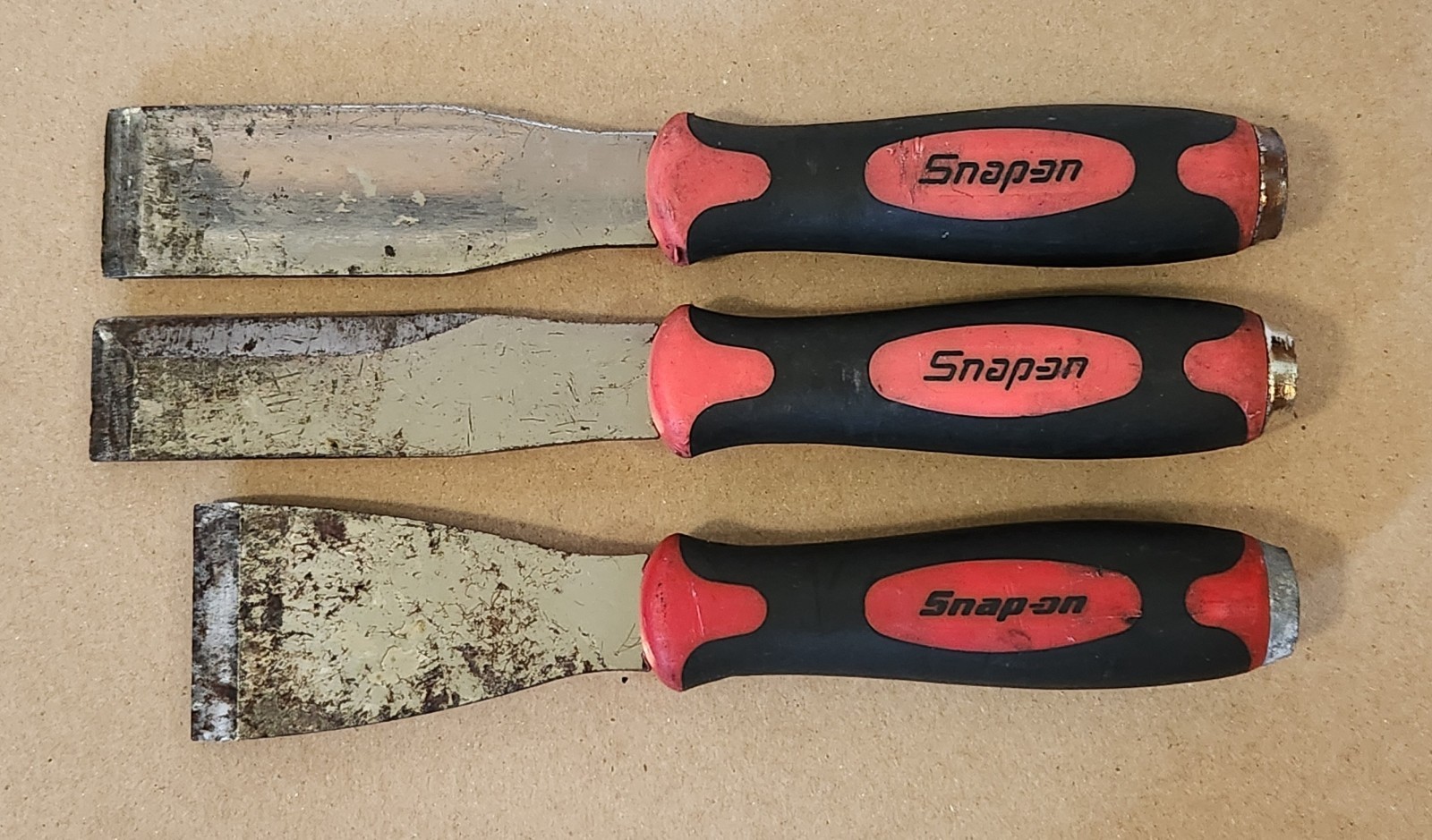 Snap On PKNC300 3 Piece Soft Grip Striking Scraper Set RED
