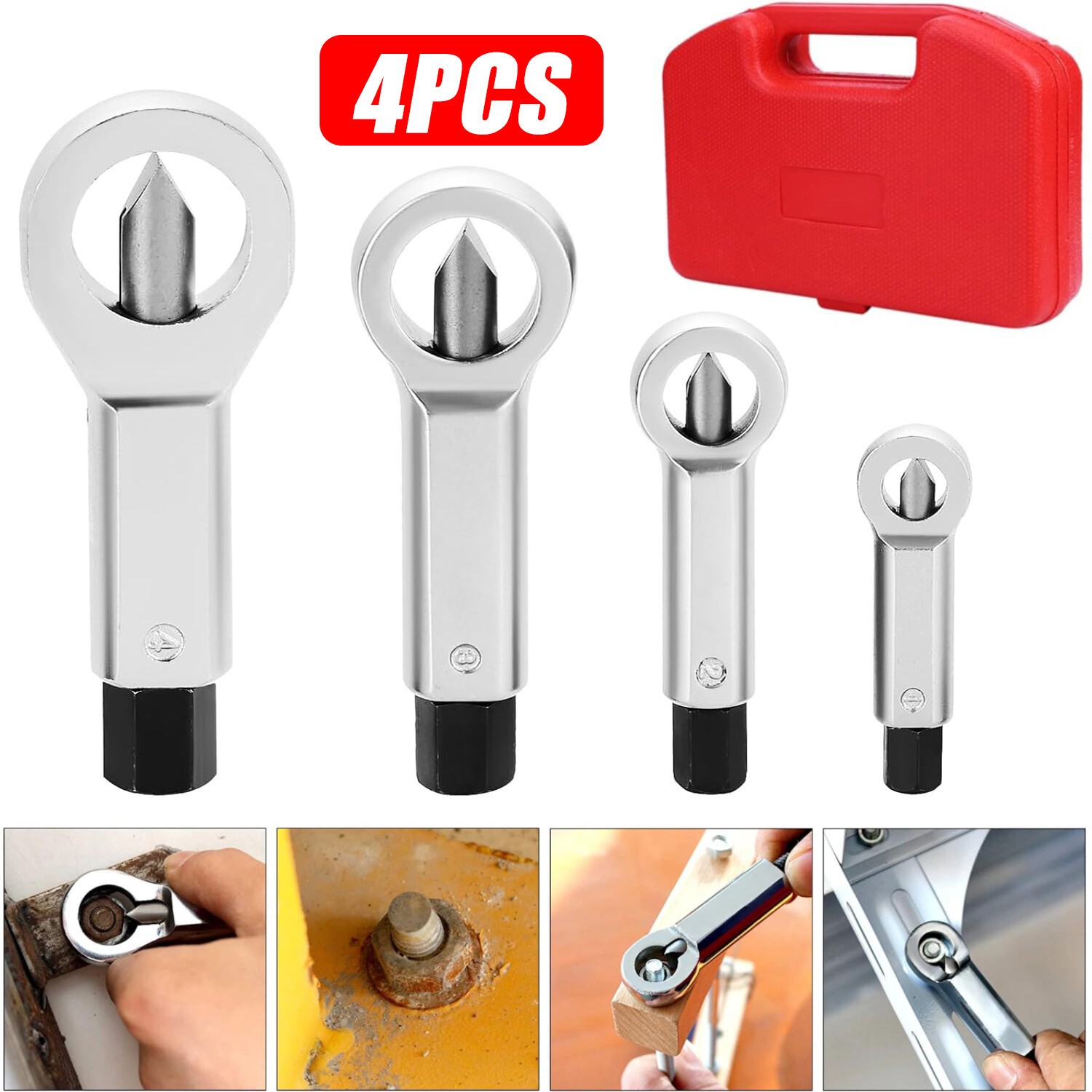 Nut Splitter Breaker 9-27mm Nut Remover Extractor Adjustable Cracker Hand Tools
