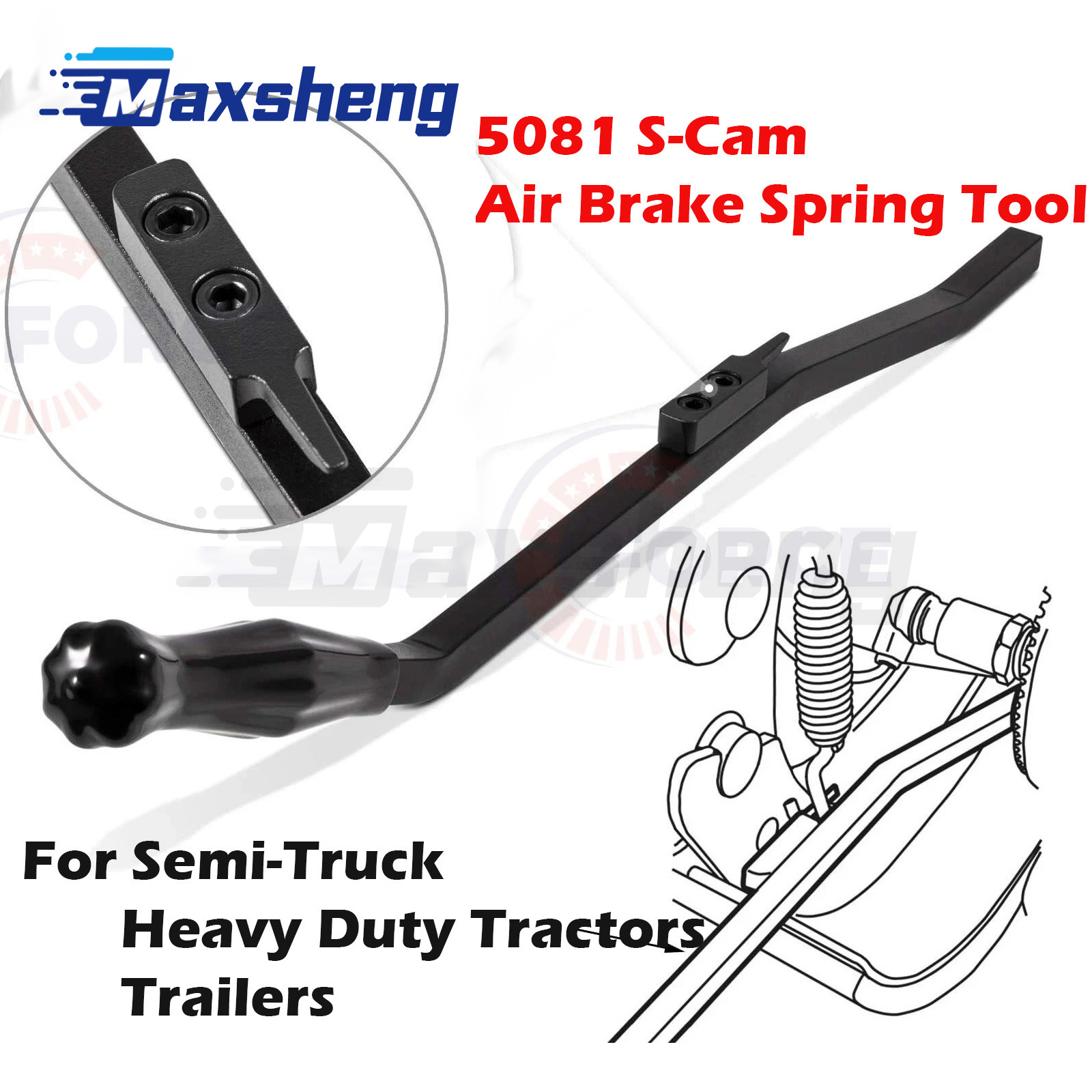 5081 S-Cam Air Brake Spring Tool Fit for Trailers Semi-Truck Heavy Duty Tractors