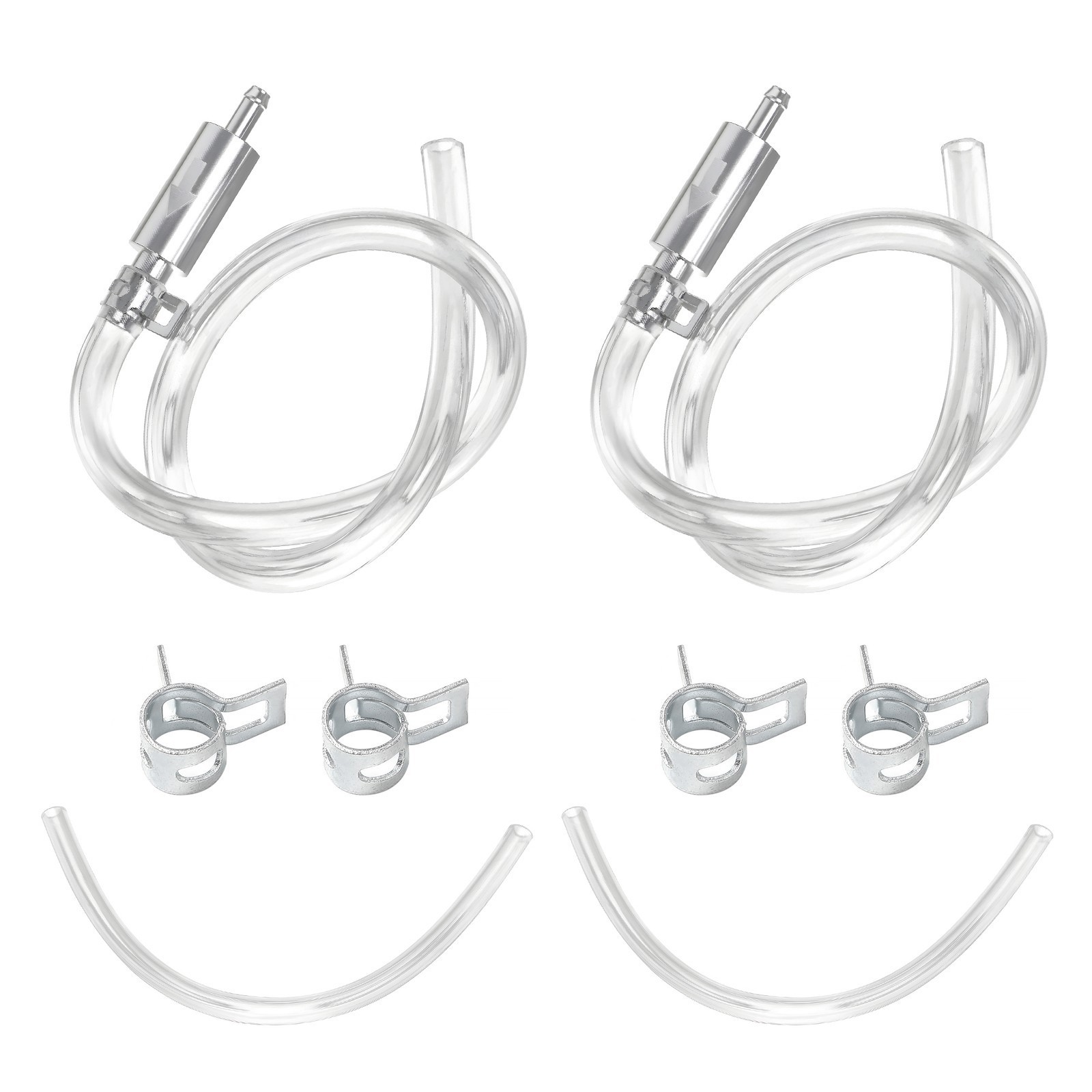 4 PCS Brake Bleeder Hose, One Way Check Valve Tube Bleeding Tool Kit Silver US
