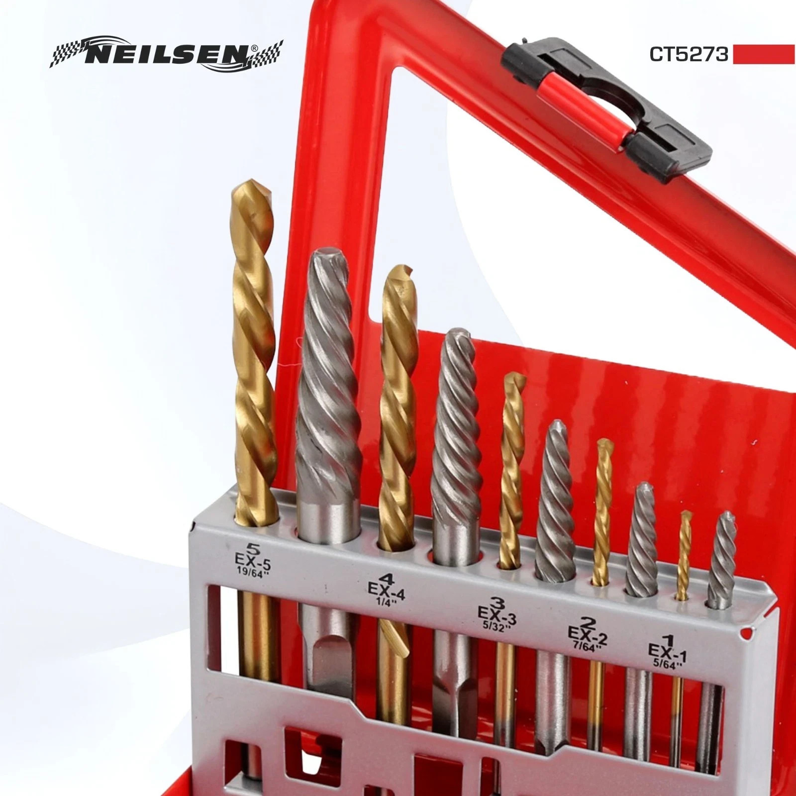 Left Hand Drills Broken Screw Bolt Stud Extractor Easy out Drill Set Neilsen