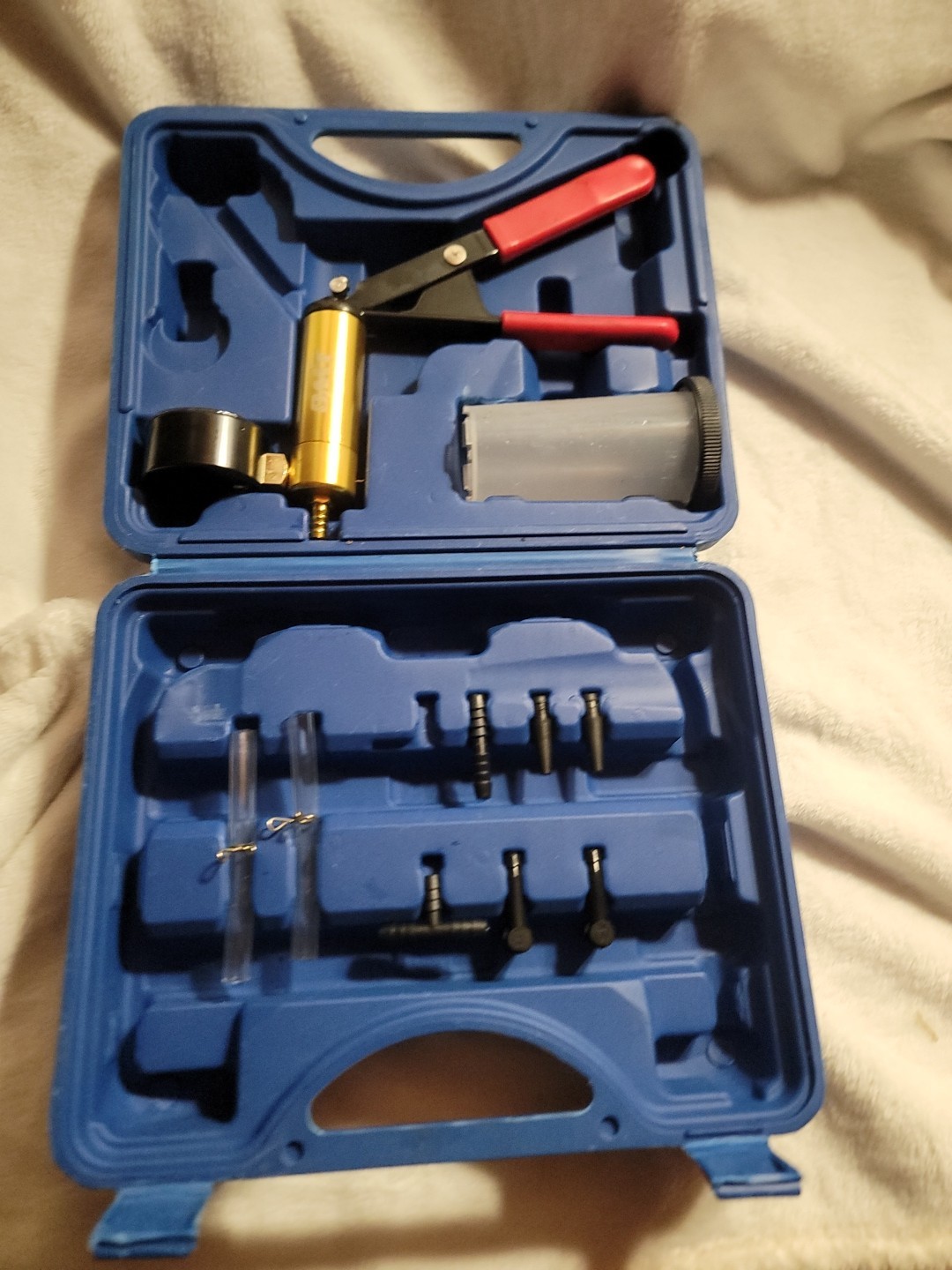 Brake Bleeder Kit Vacuum Pump Tester Tool Set w Case Automotive Bleeding System