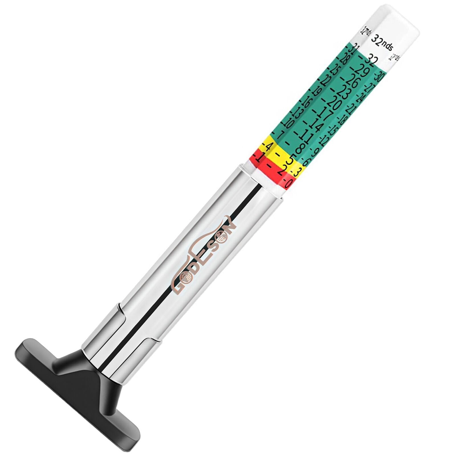 Godeson Tyre Tread Depth Gauge UK 6 Sided Smart Color Coded Tyres Depth 1 pack