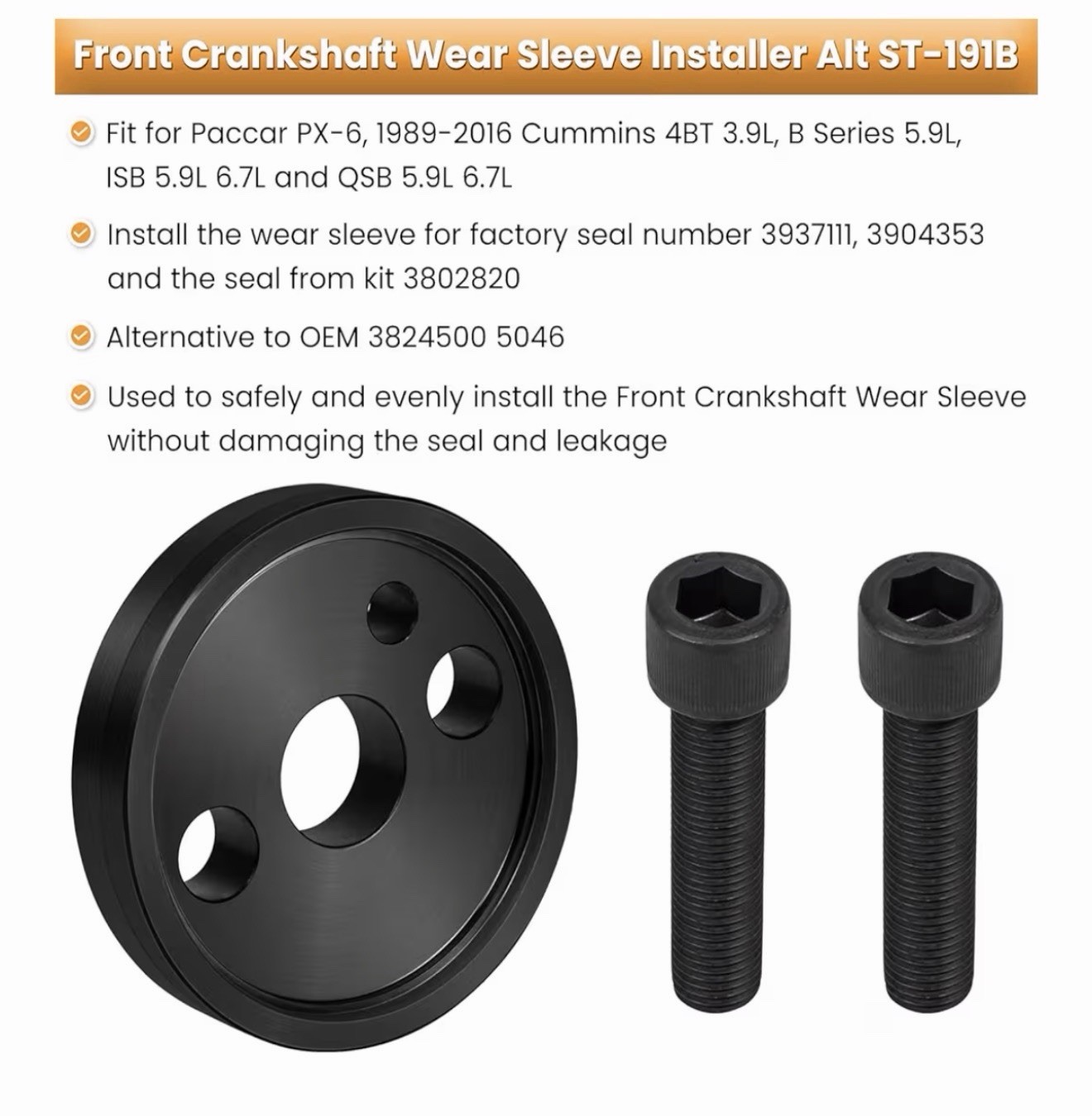 Front & Rear Crankshaft Seal Remover For Paccar PX-6 *LIGHT DAMAGE L👀K*
