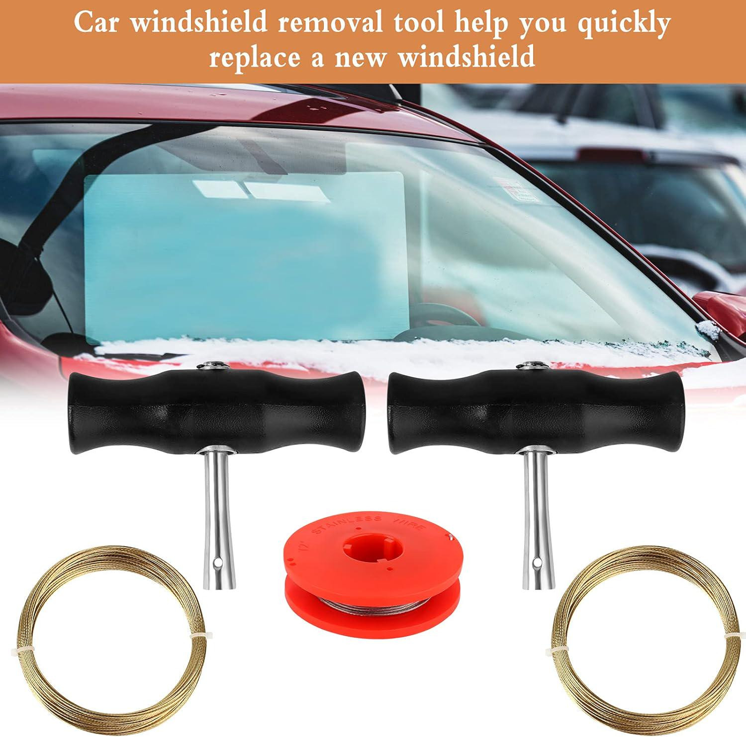 Car Windshield Removal Tool, 3 Roll High-carbon Steel Window Glass Cutting Wire