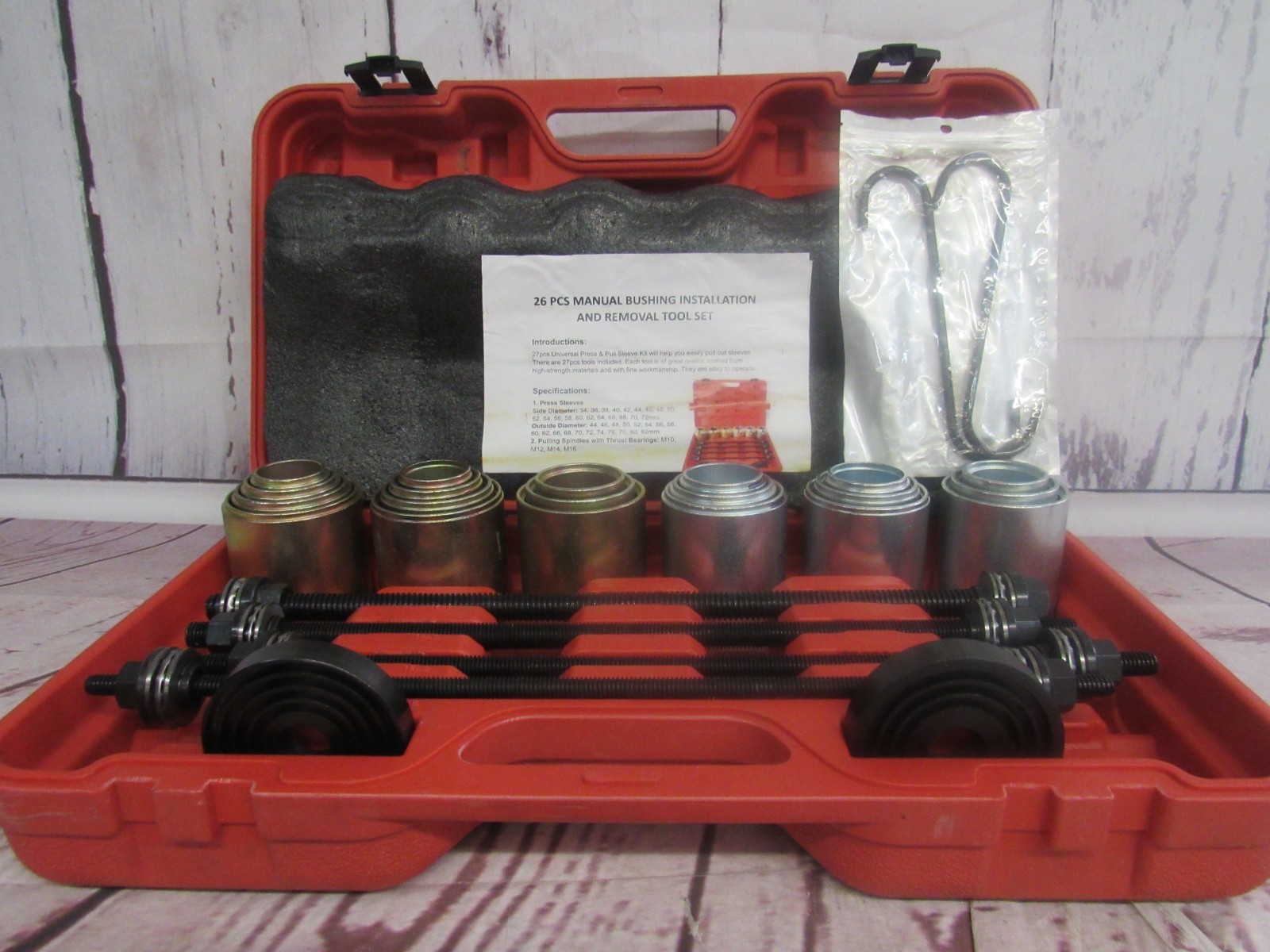 VEVOR Pull and Press Sleeve Kit Bush Bearing Removal Insertion Tool Set 26 PCS