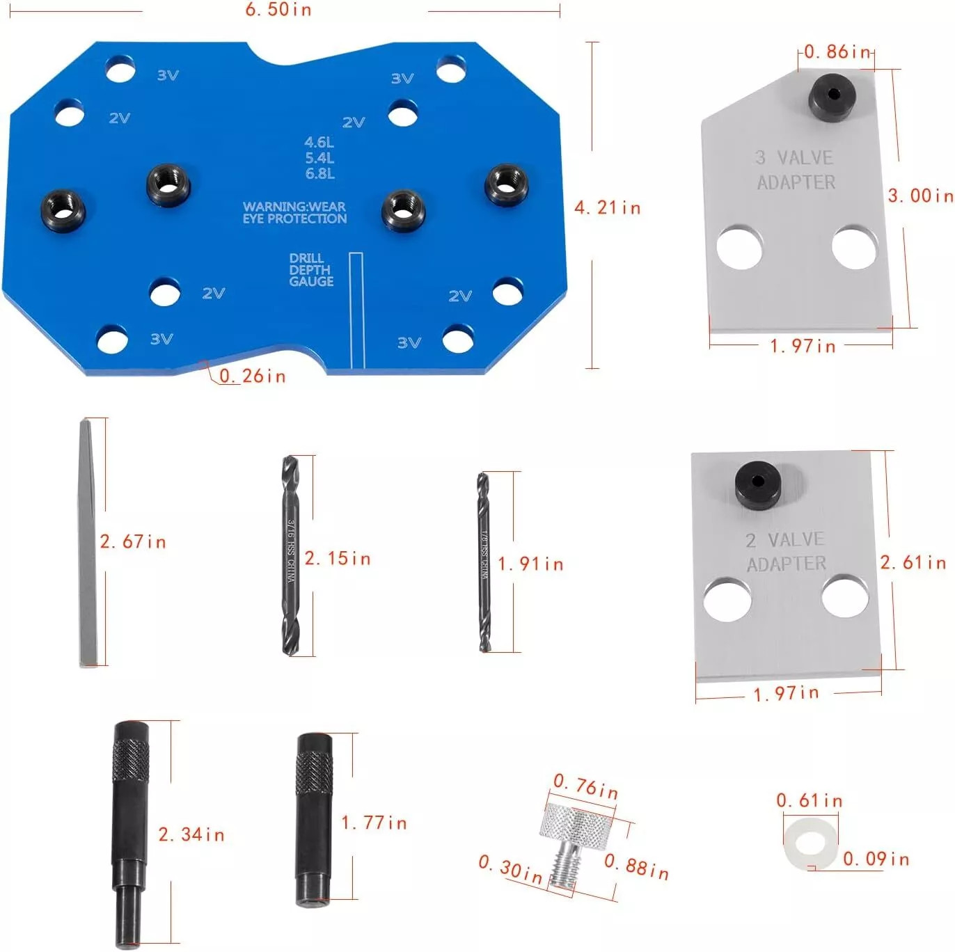 68500 Manifold Drill Template for Ford 2V & 3V 4.6L 5.4L 6.8L V10 Exhaust Tool