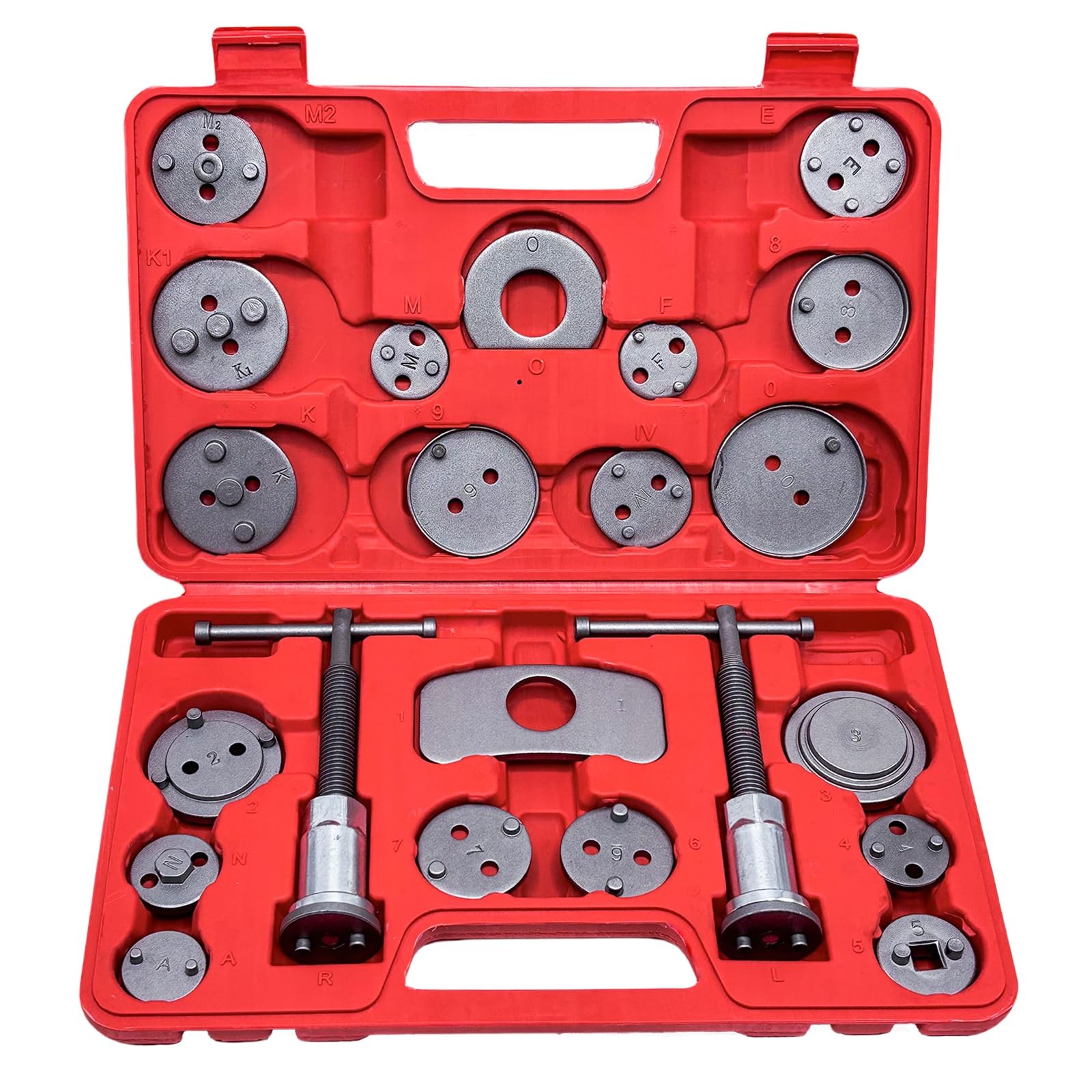 22 Piece Disc Brake Caliper Compression Tool Kit Set 18 Adapters Pad Replacement