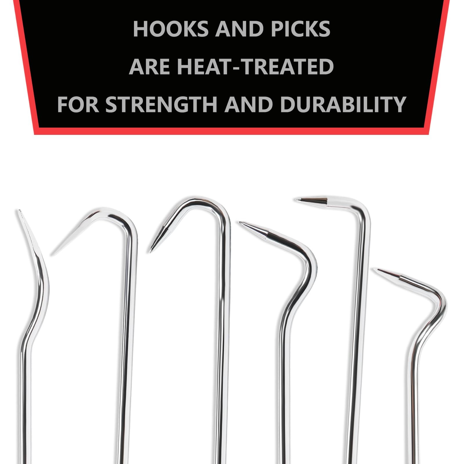 6 Pack 10 inch Hose Removal Hook Pick Set for Radiator Hoses Puller Tool